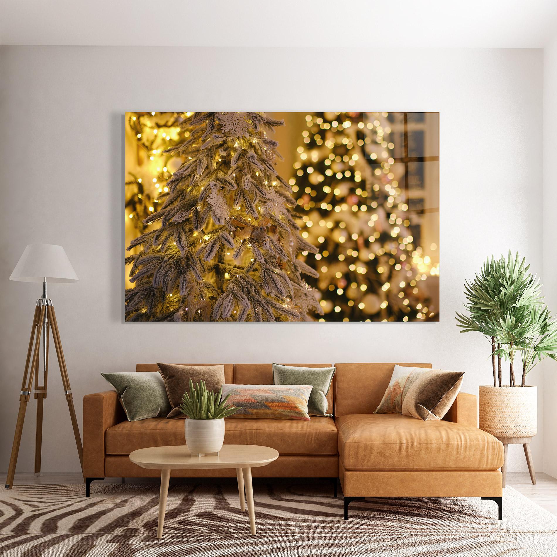 Glasbild Beautiful Christmas Lights mockup 7