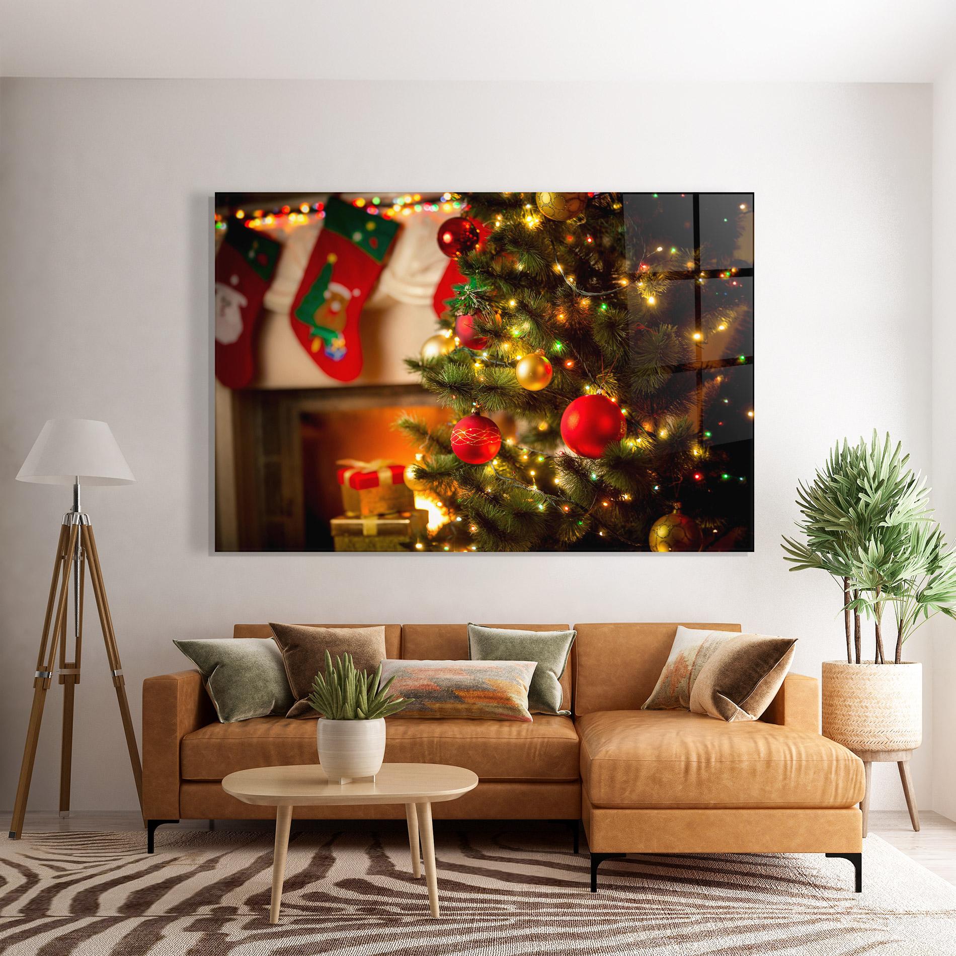 Glasbild Beautiful Fireplace mockup 7