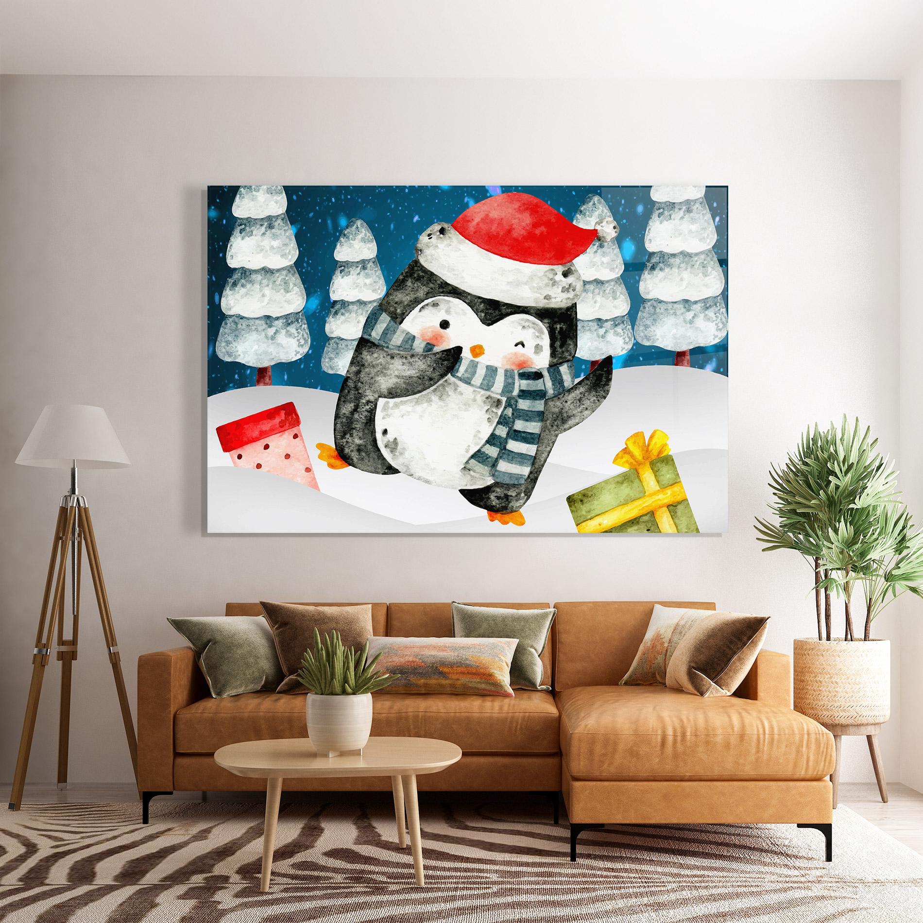 Glasbild Blue Pinguin mockup 7