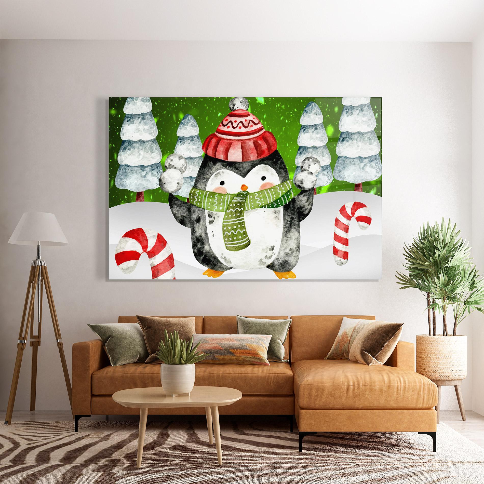 Glasbild Green Pinguin mockup 7