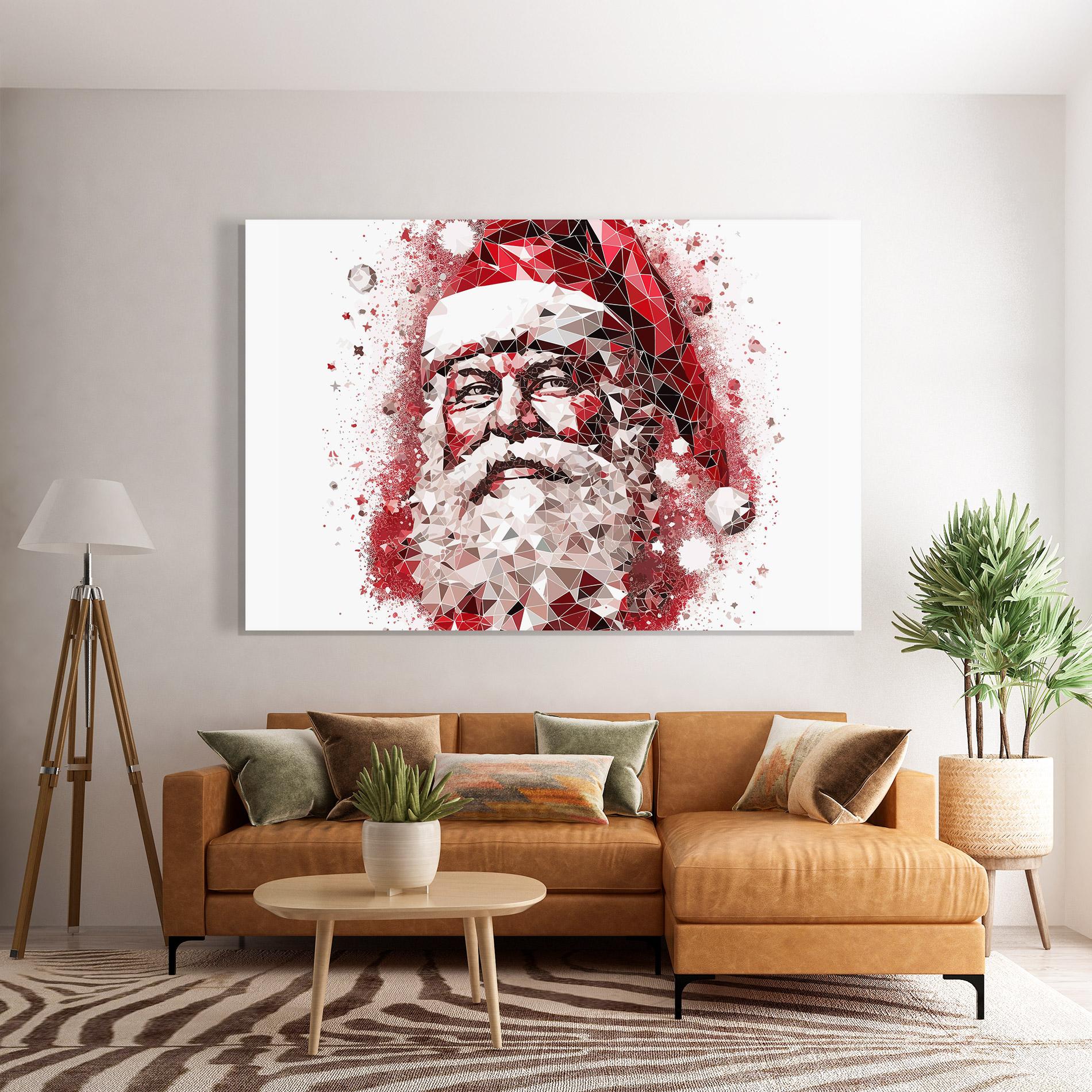 Glasbild Red Santa Art mockup 7