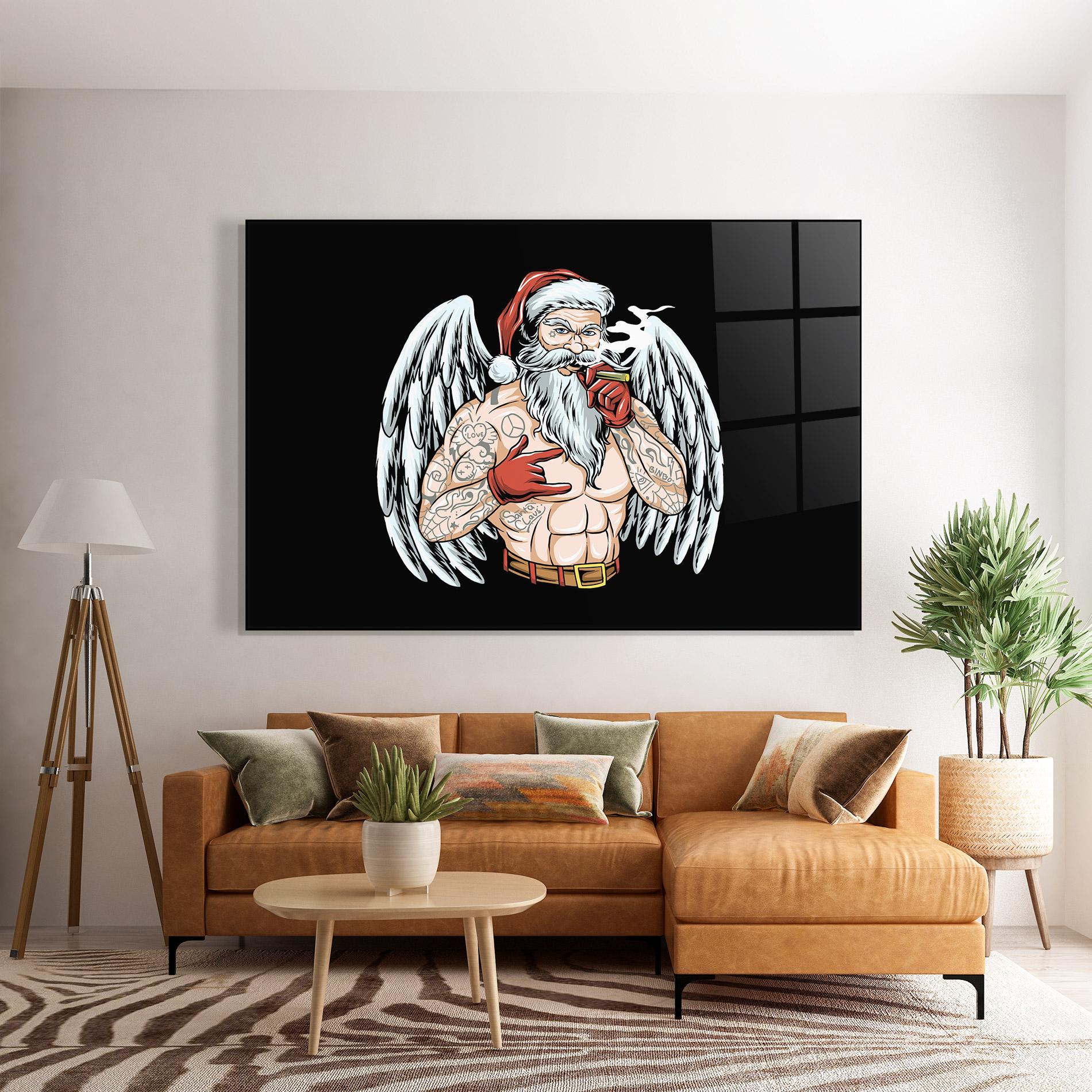 Glasbild Santa Wings mockup 7