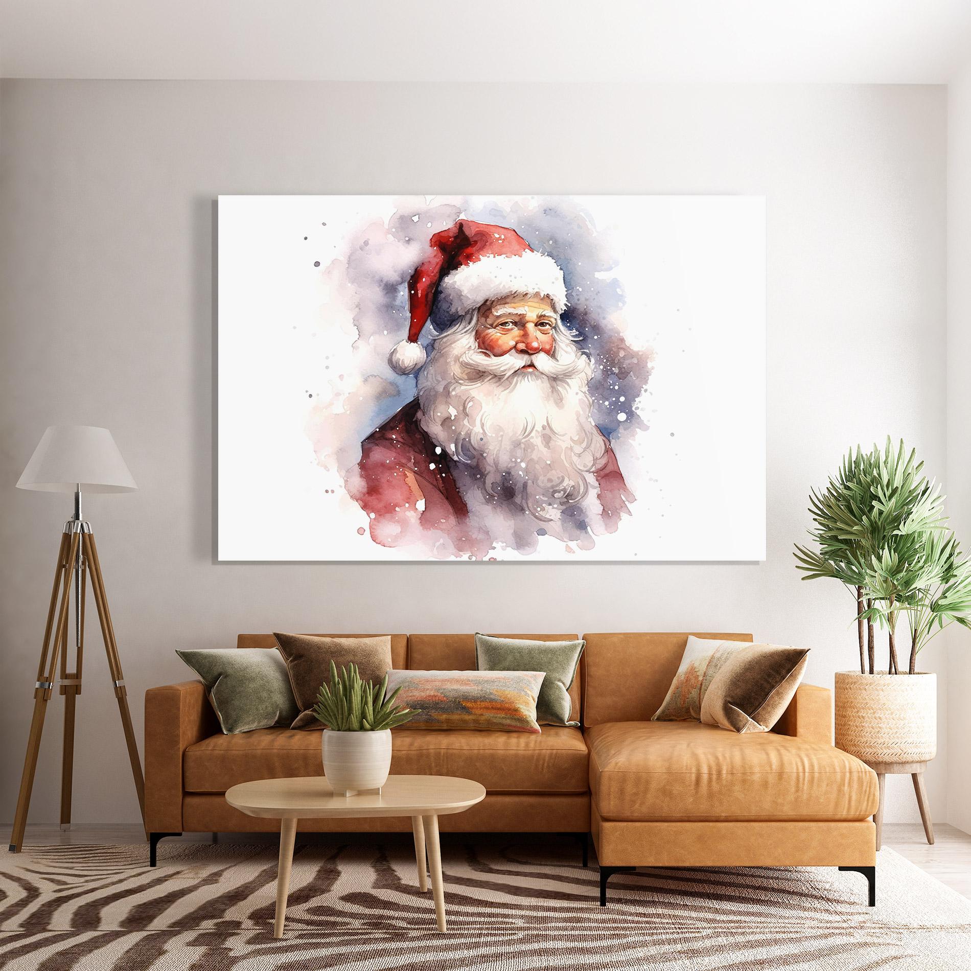 Glasbild Watercolor Santa mockup 7