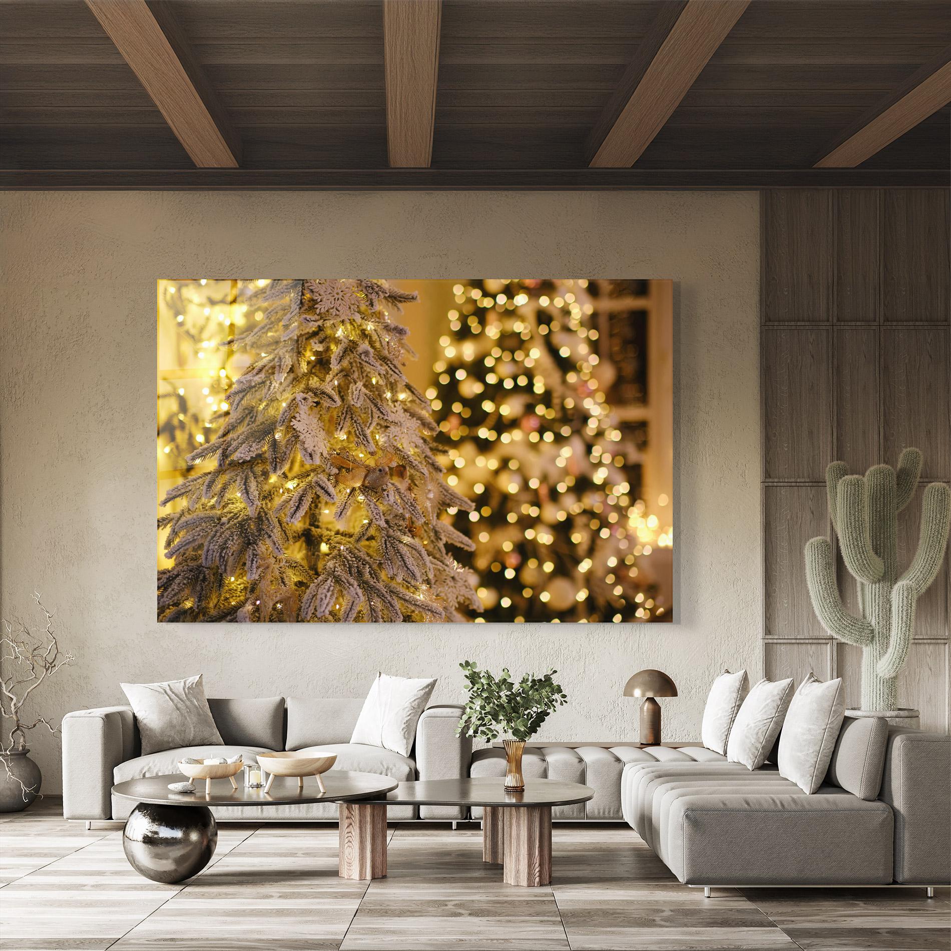 Glasbild Beautiful Christmas Lights mockup 8