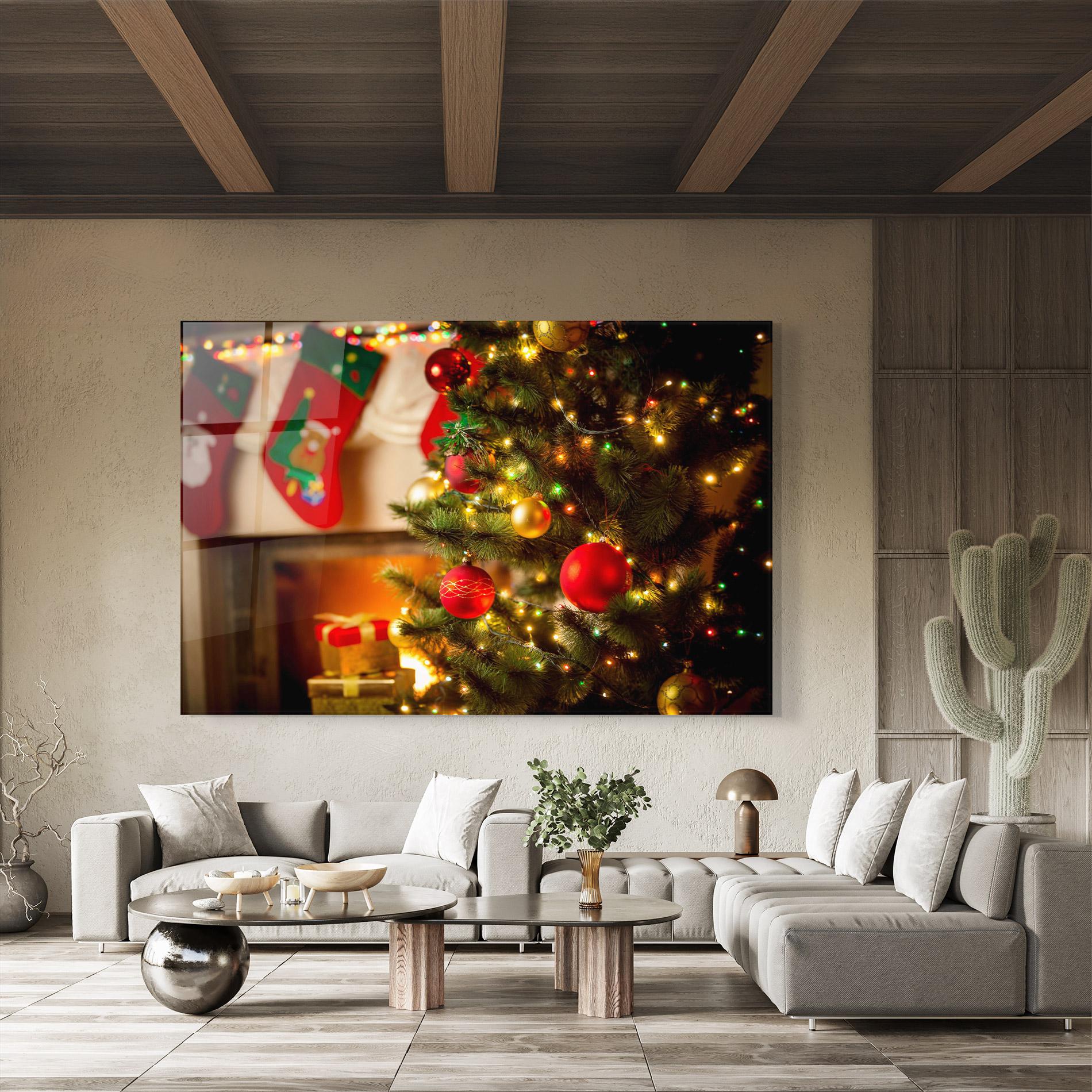 Glasbild Beautiful Fireplace mockup 8