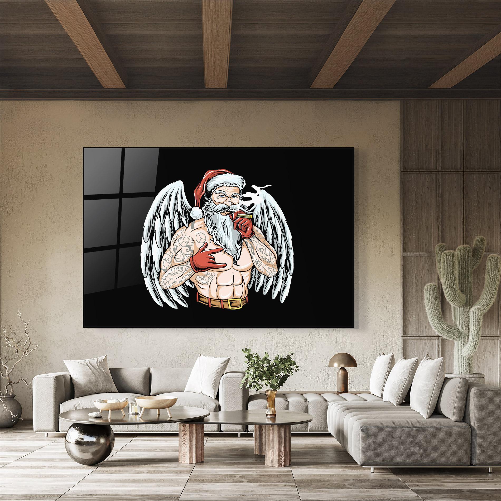 Glasbild Santa Wings mockup 8