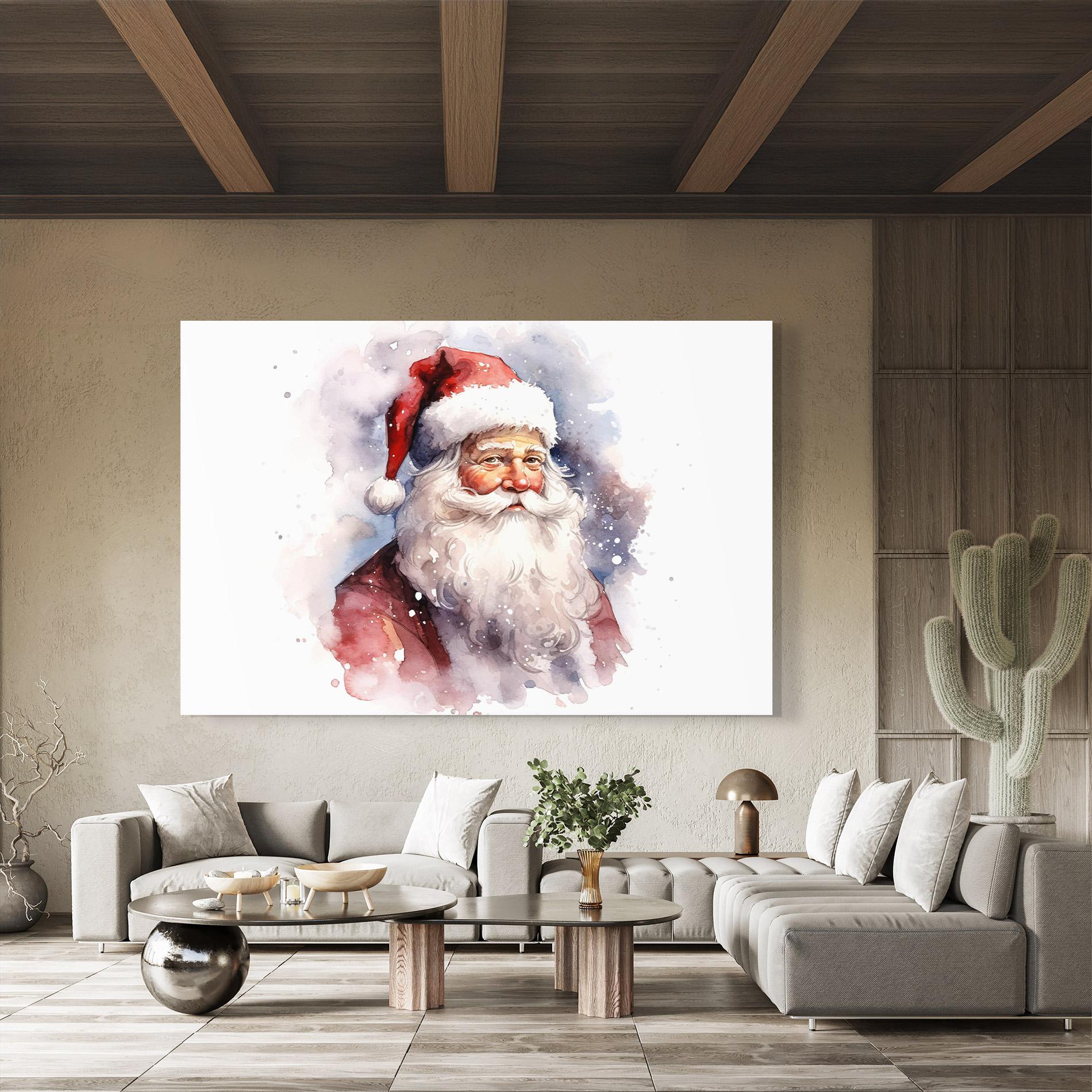 Glasbild Watercolor Santa mockup 8