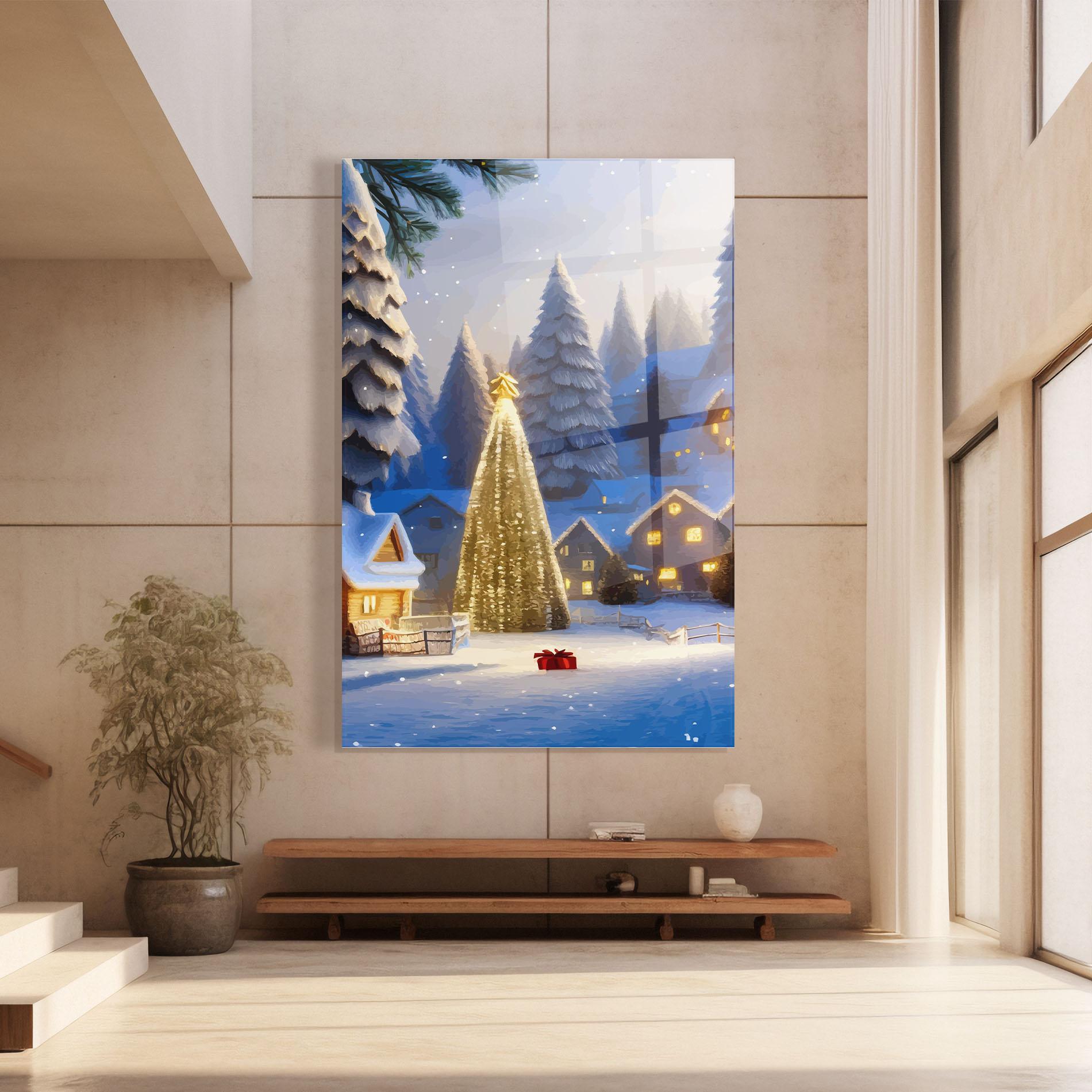 Glasbild Fairy Tale Christmas House mockup 8