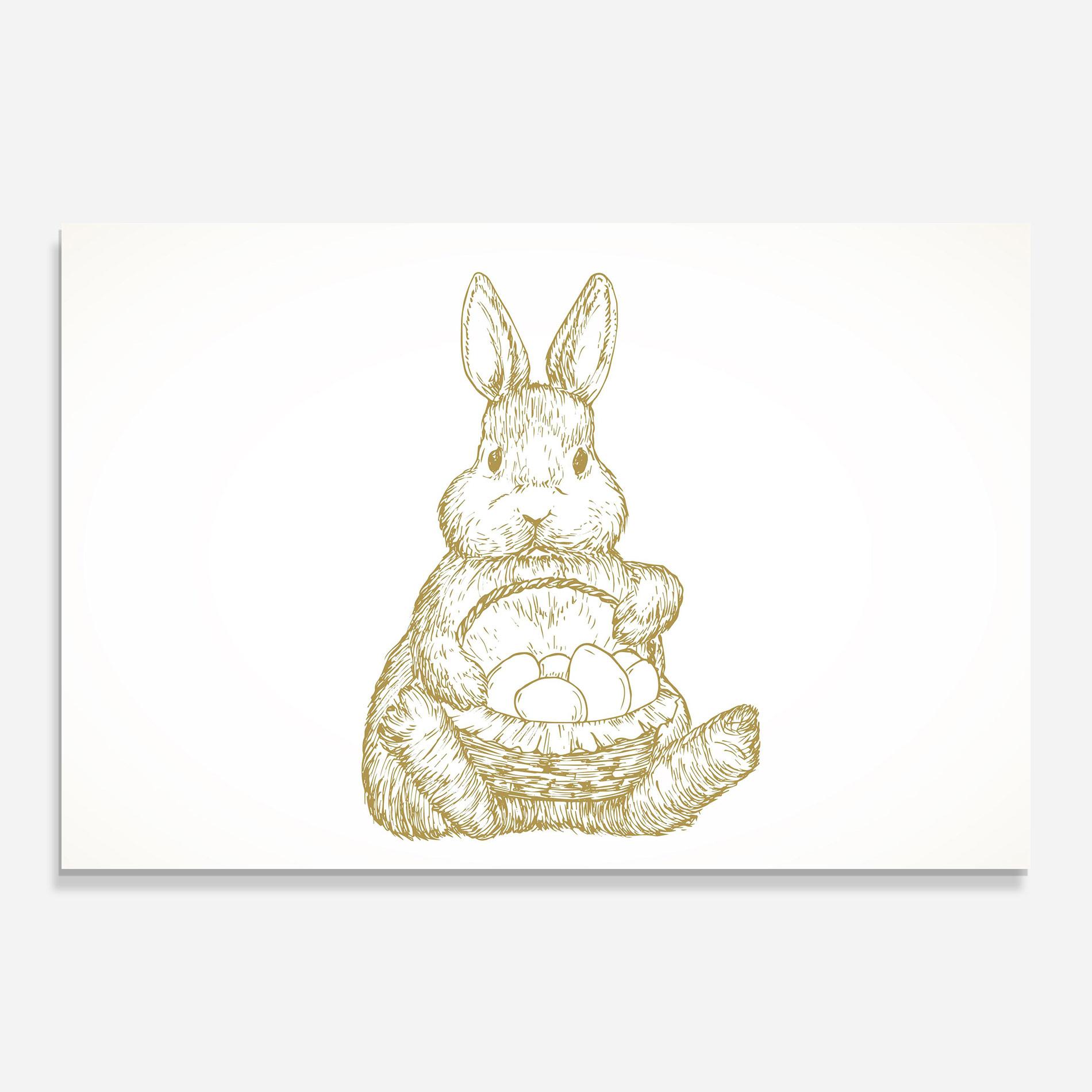 Glasbild Bunny With Basket mockup 0