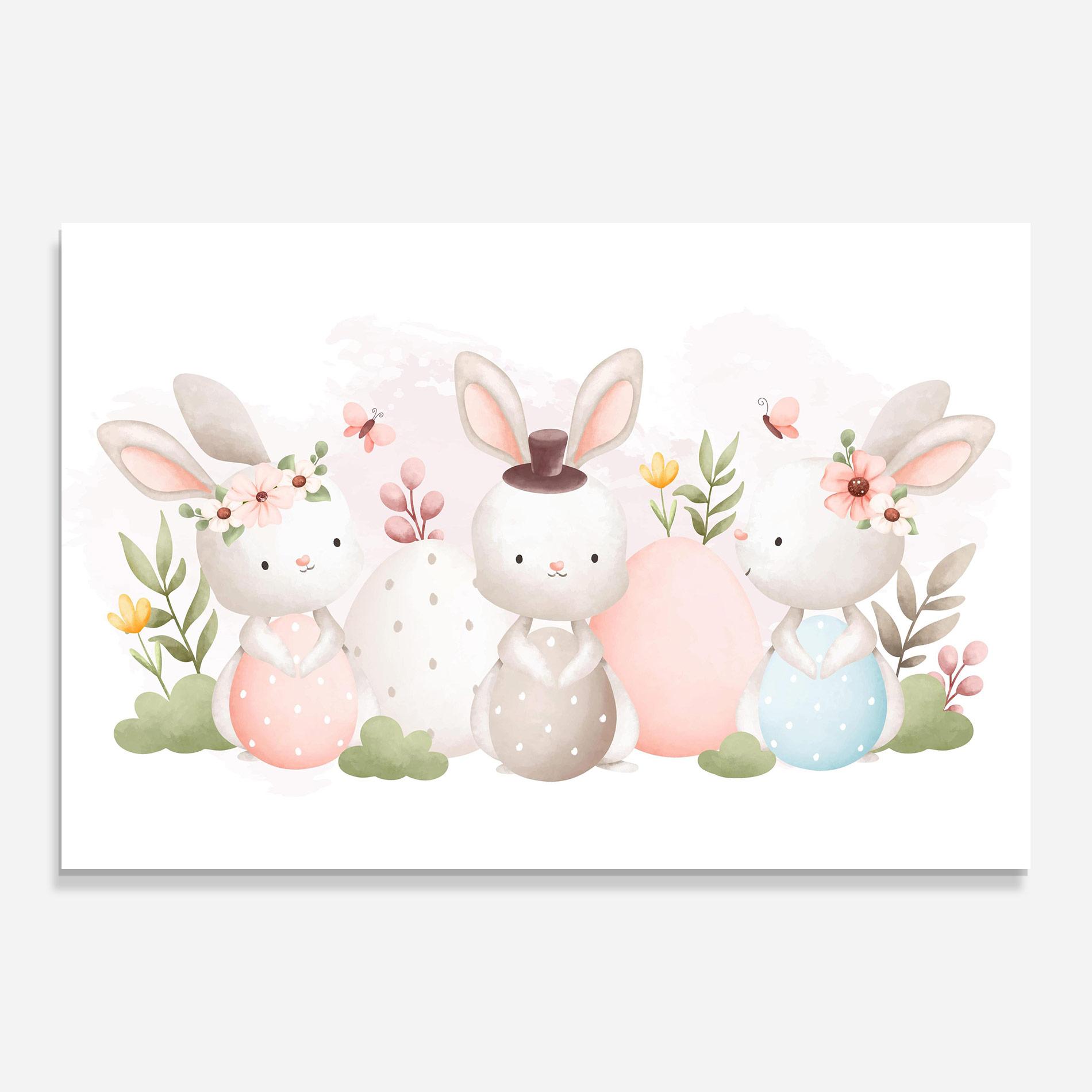 Glasbild Bunny With Hat mockup 0