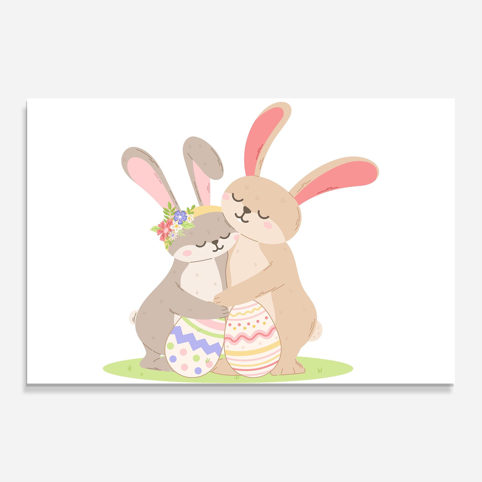 Glasbild Easter Bunny Couple mockup 0