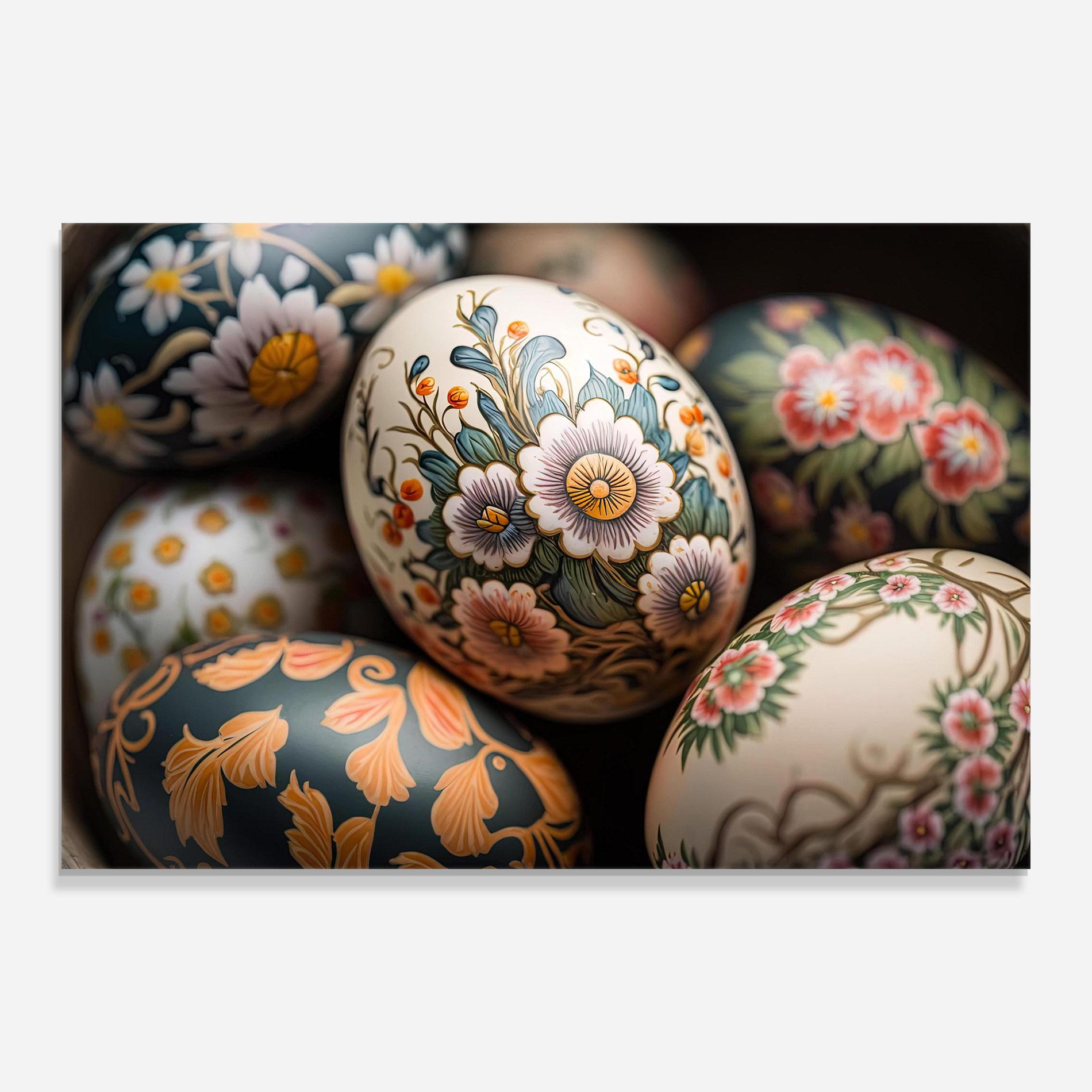 Glasbild Floral Painted Eggs mockup 0