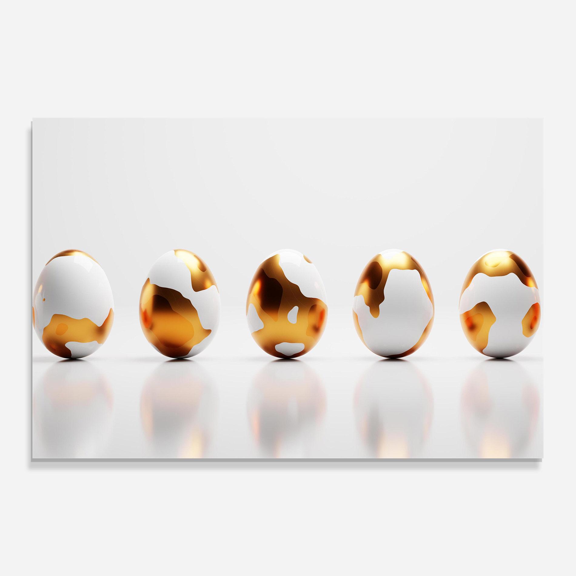 Glasbild Golden Shiny Eggs mockup 0