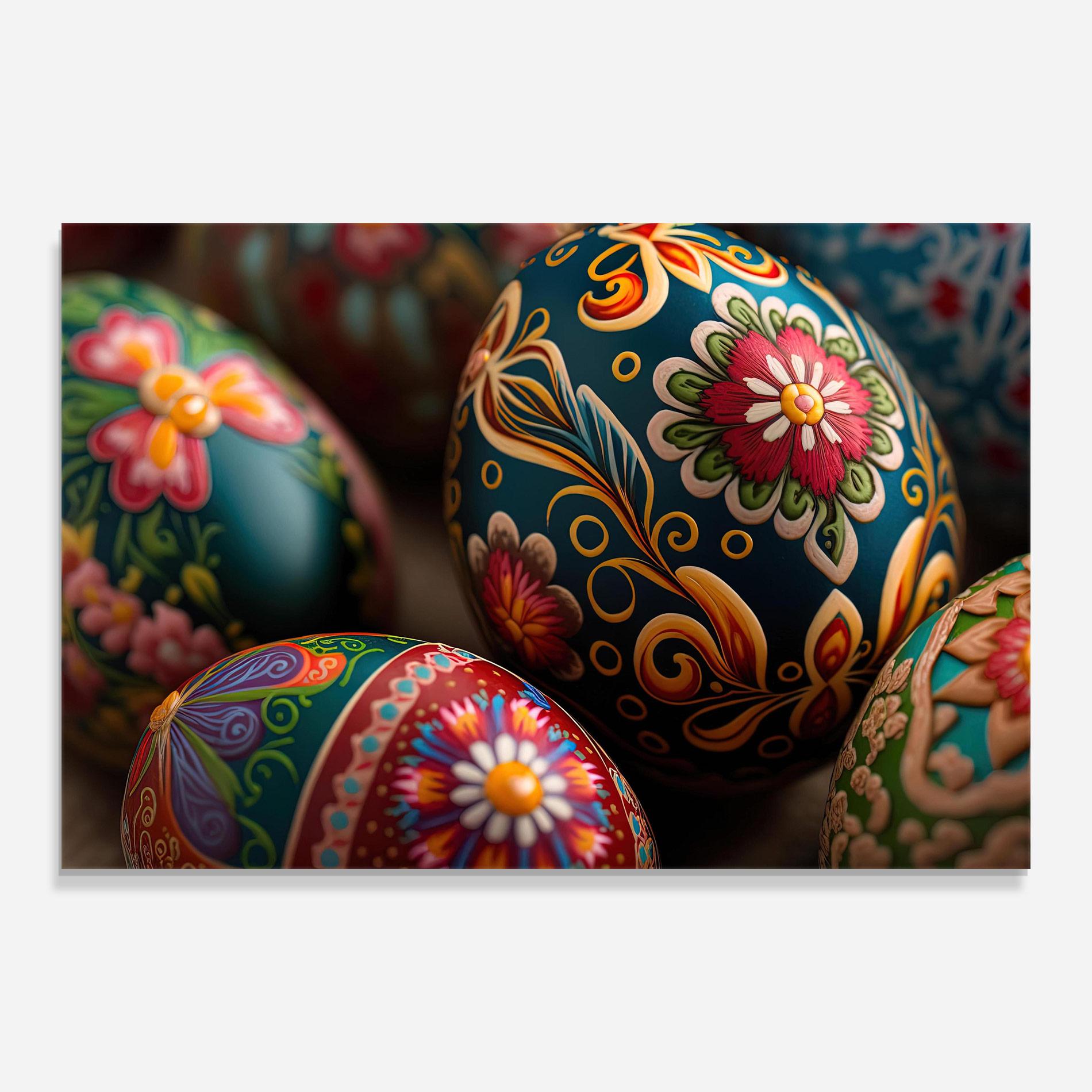 Glasbild Traditional Painted Eggs mockup 0
