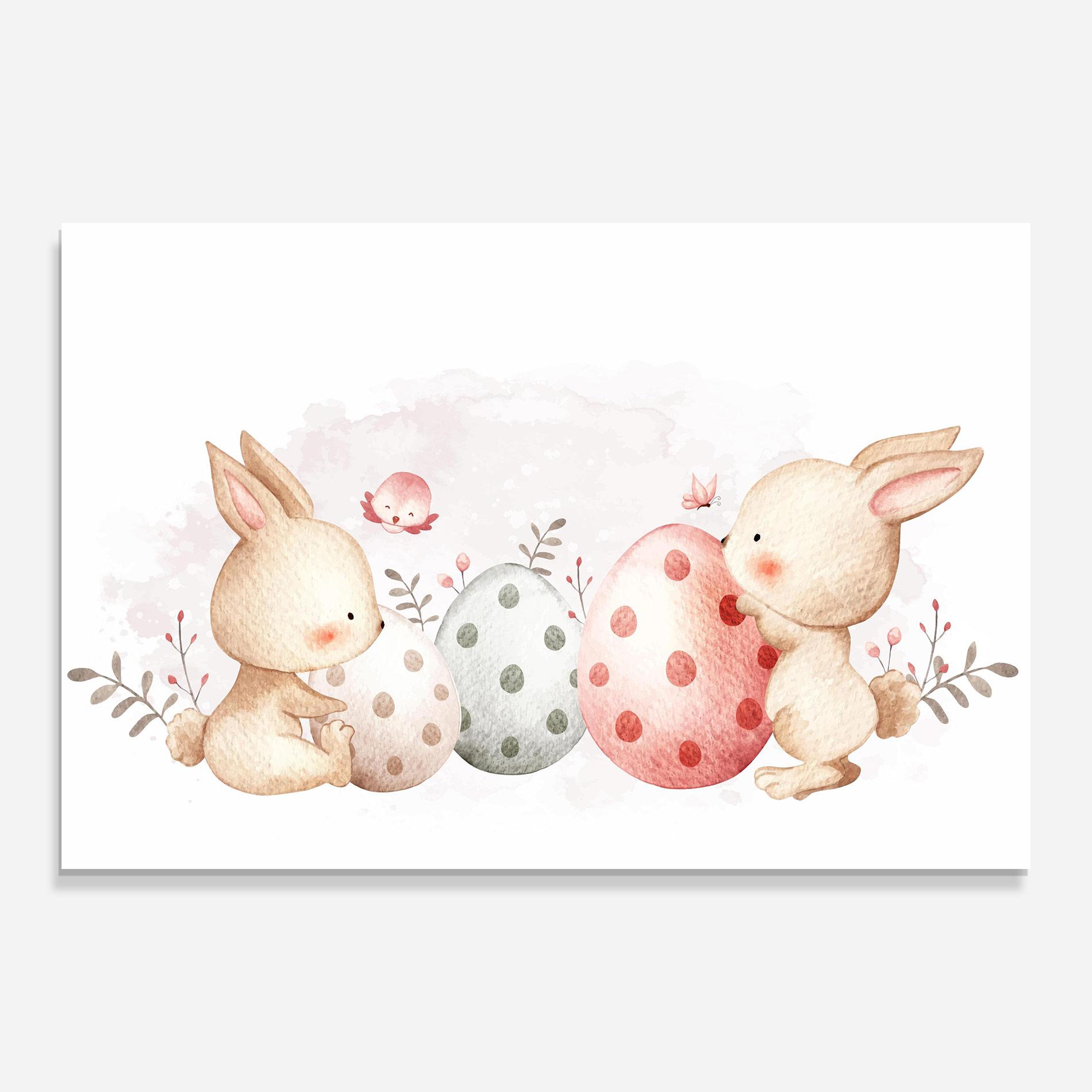 Glasbild Watercolor Bunny mockup 0