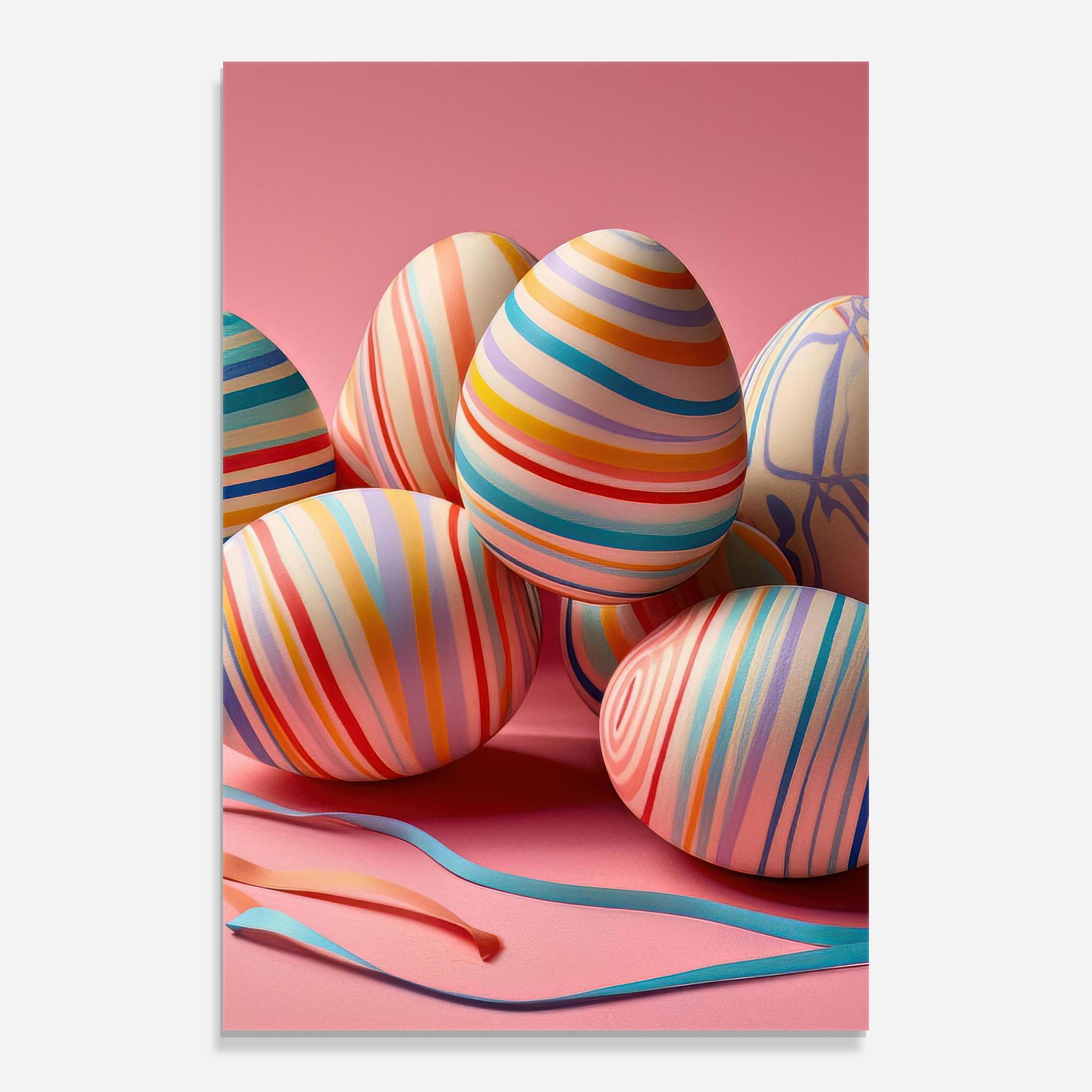 Glasbild Easter Eggs Ribbons mockup 0