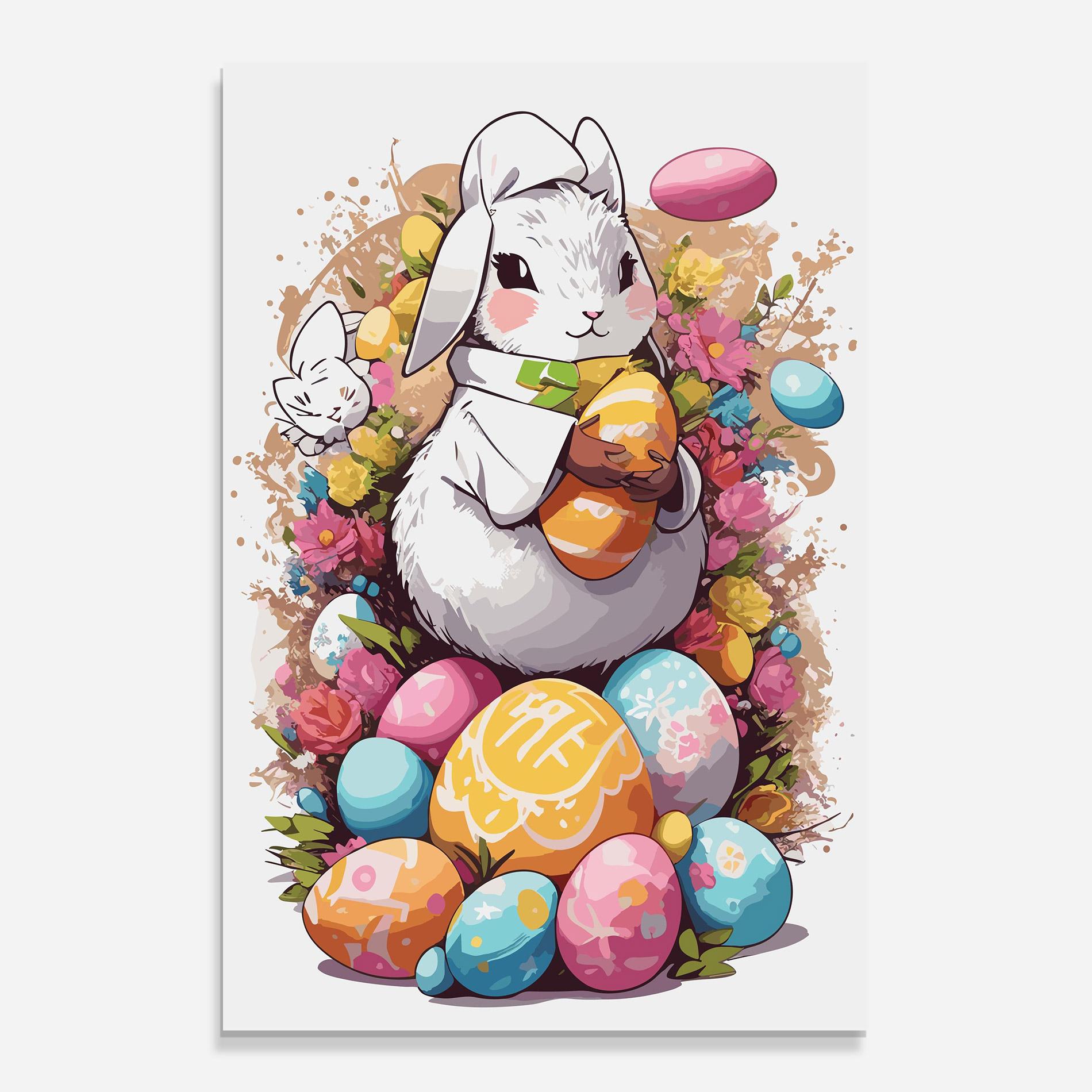 Glasbild White Easter Bunny mockup 0