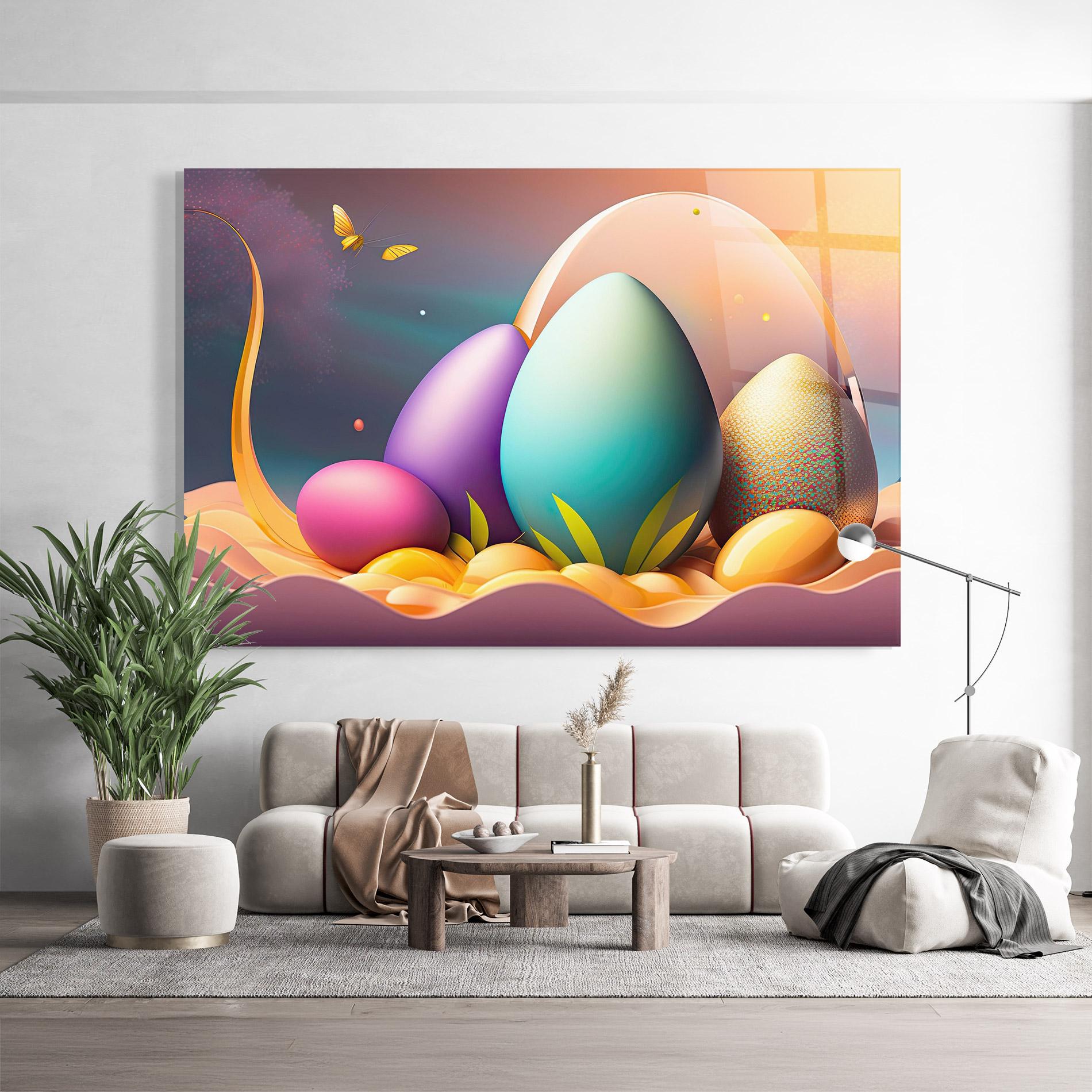 Glasbild Big Blue Easter Egg mockup 9