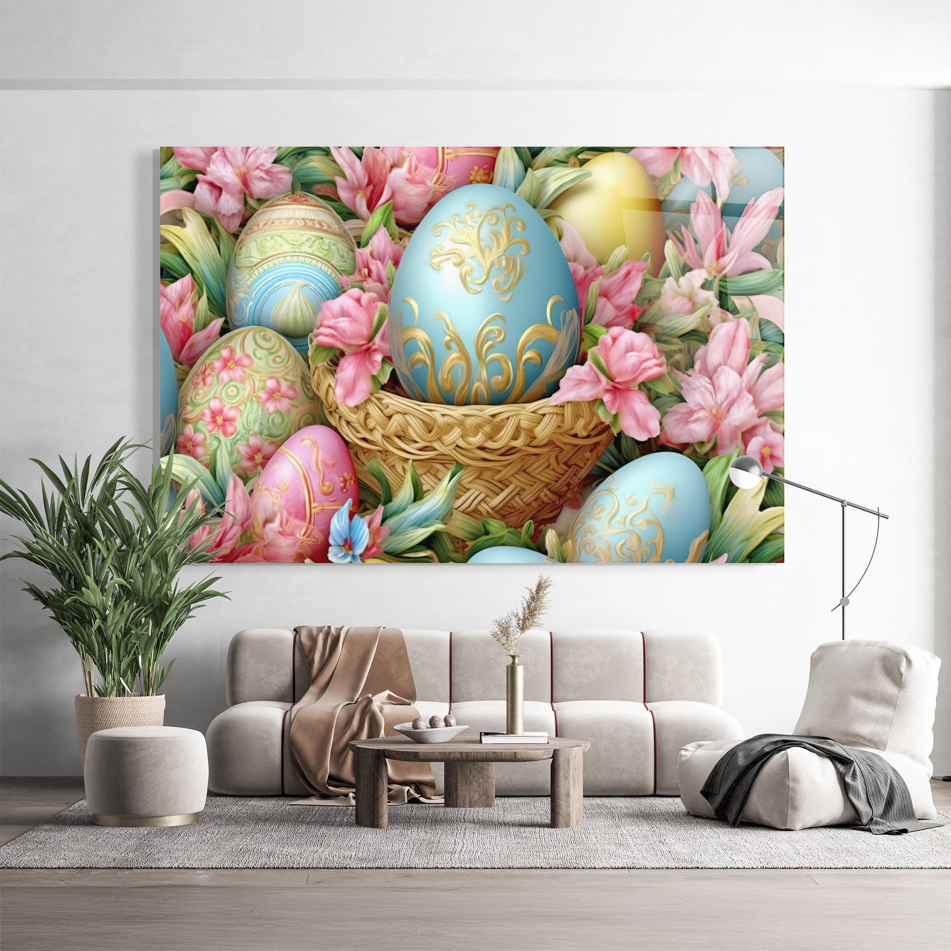 Glasbild Blue Easter Egg mockup 9