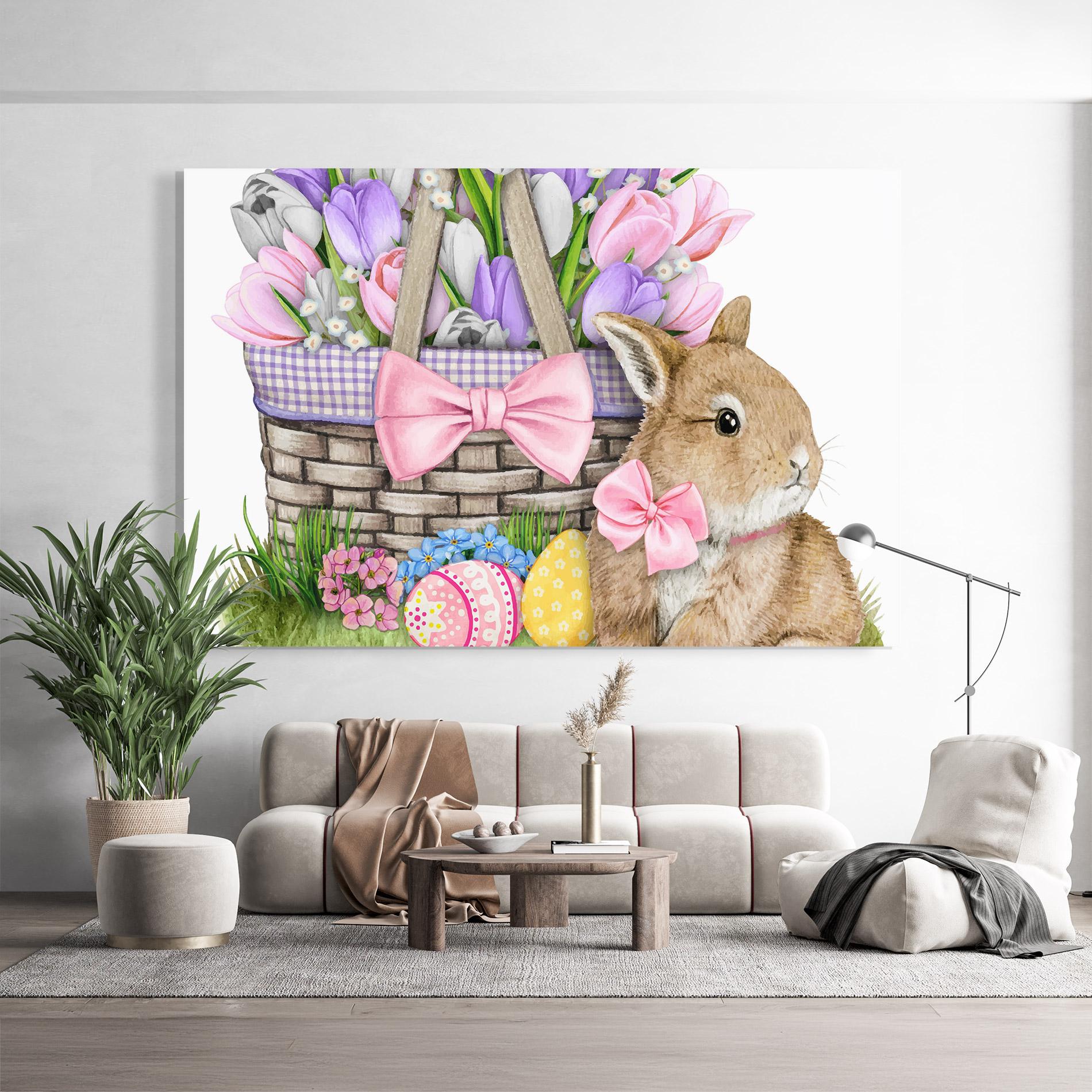 Glasbild Bunny Pink Bow mockup 9