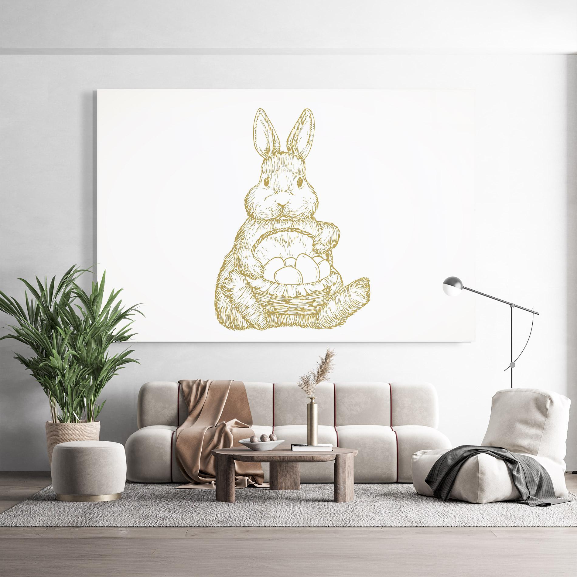 Glasbild Bunny With Basket mockup 9