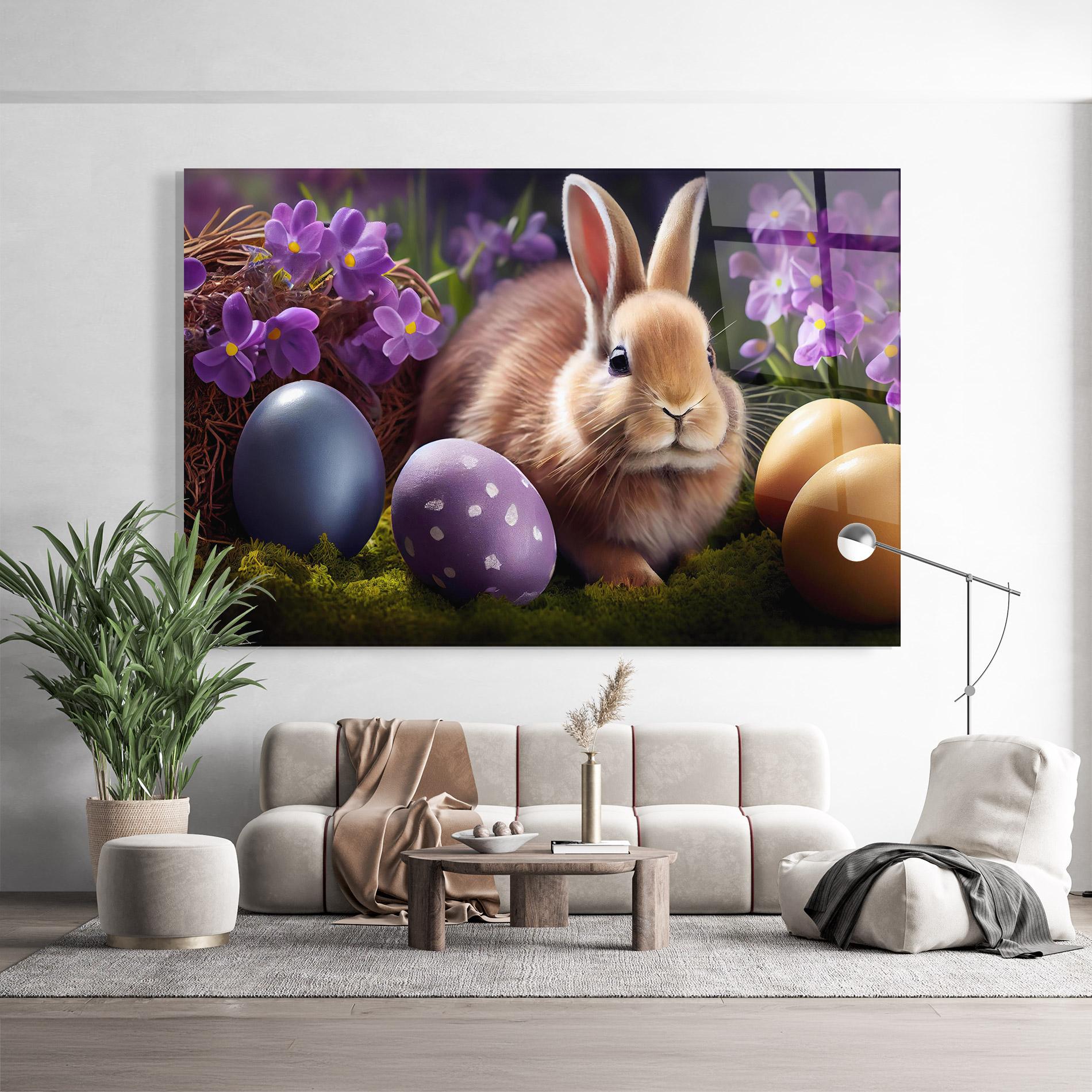 Glasbild Cute Easter Rabbit mockup 9
