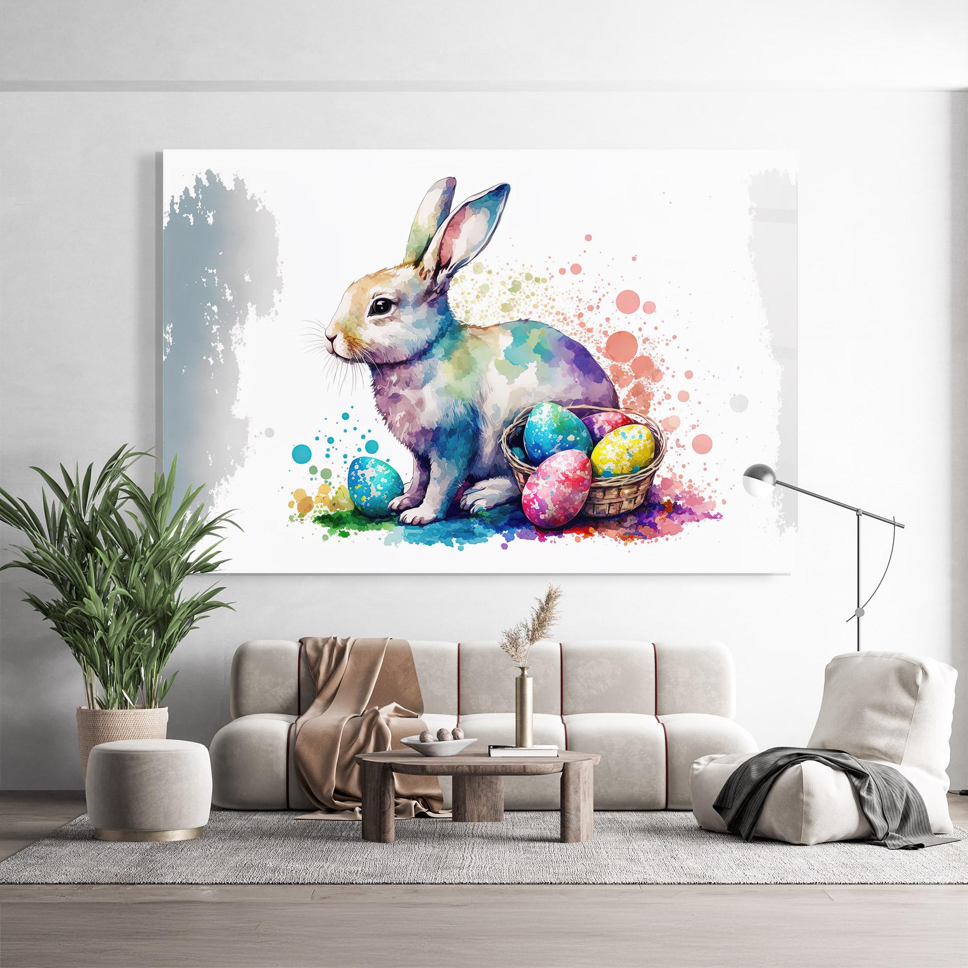 Glasbild Easter Bunny Watercolor mockup 9