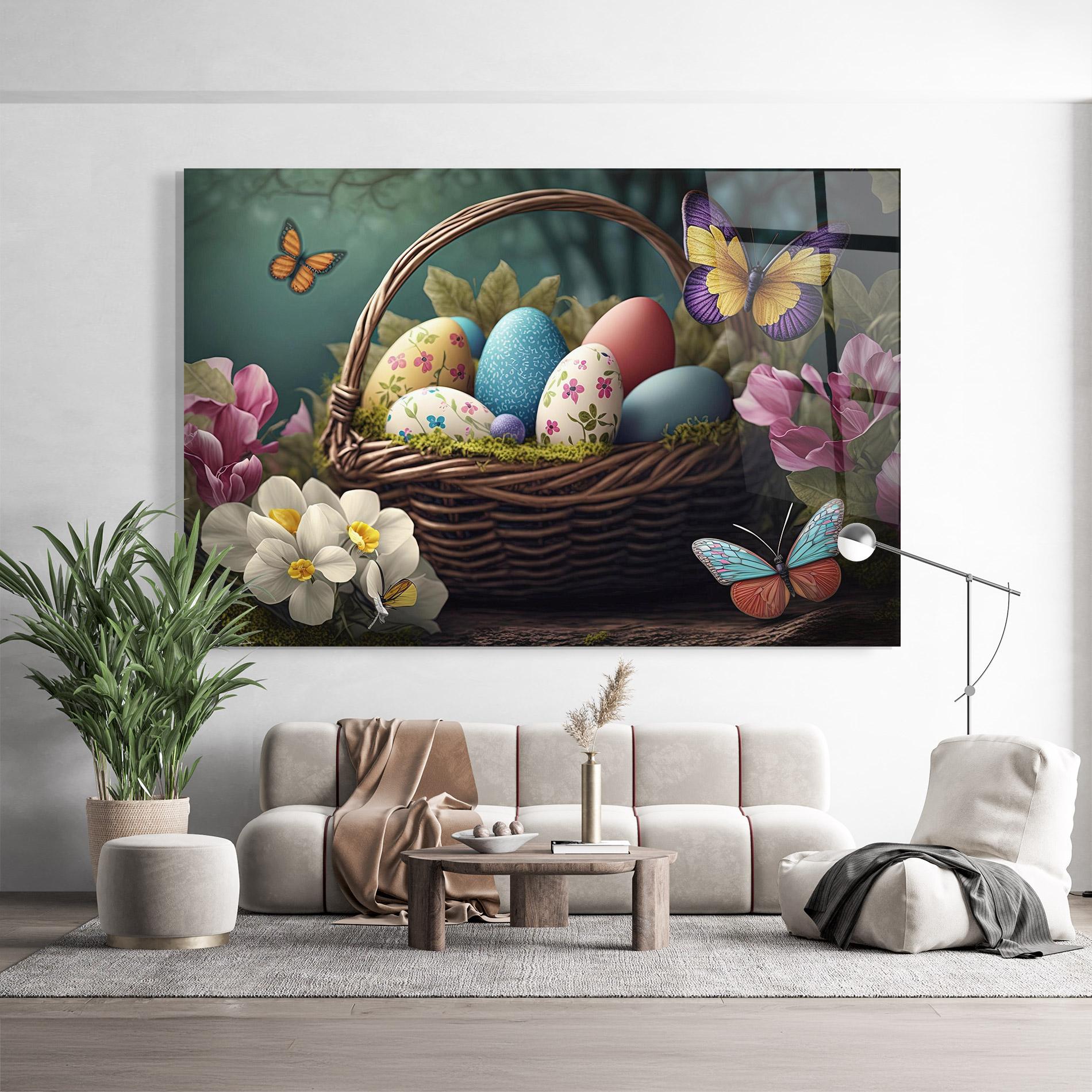Glasbild Easter Eggs Butterfly mockup 9
