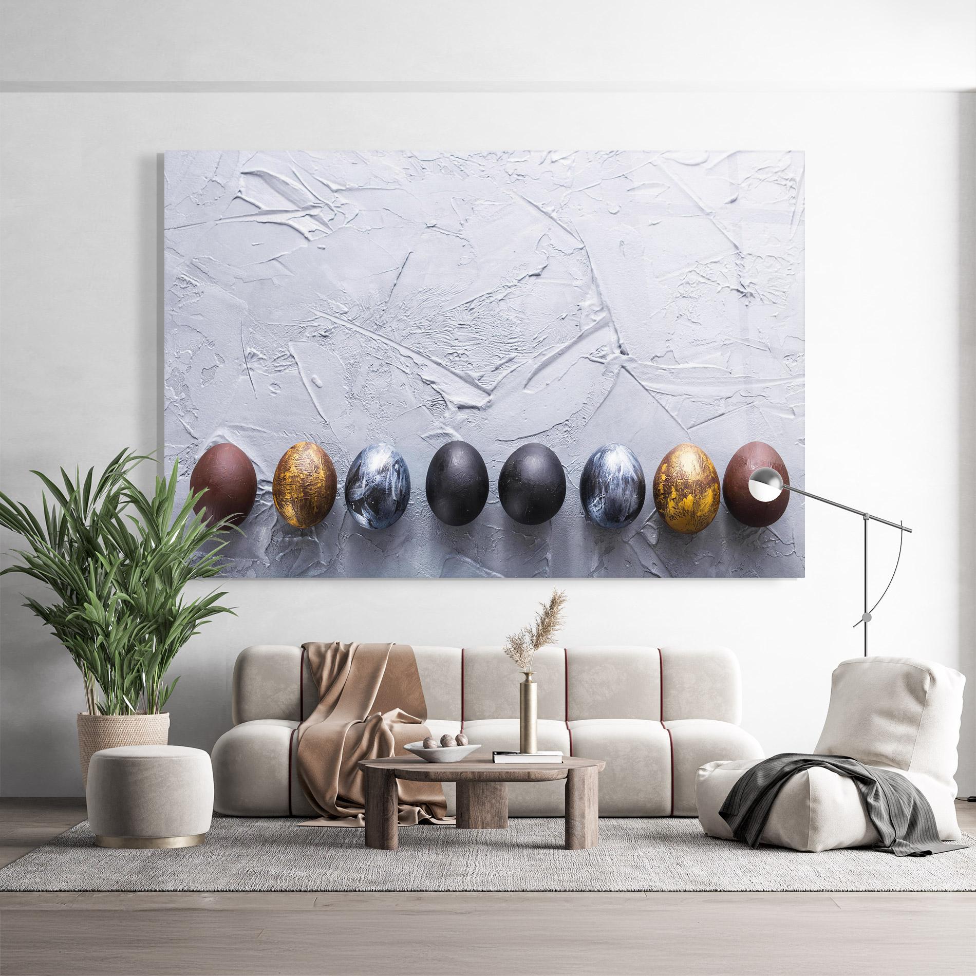 Glasbild Easter Eggs Painted mockup 9