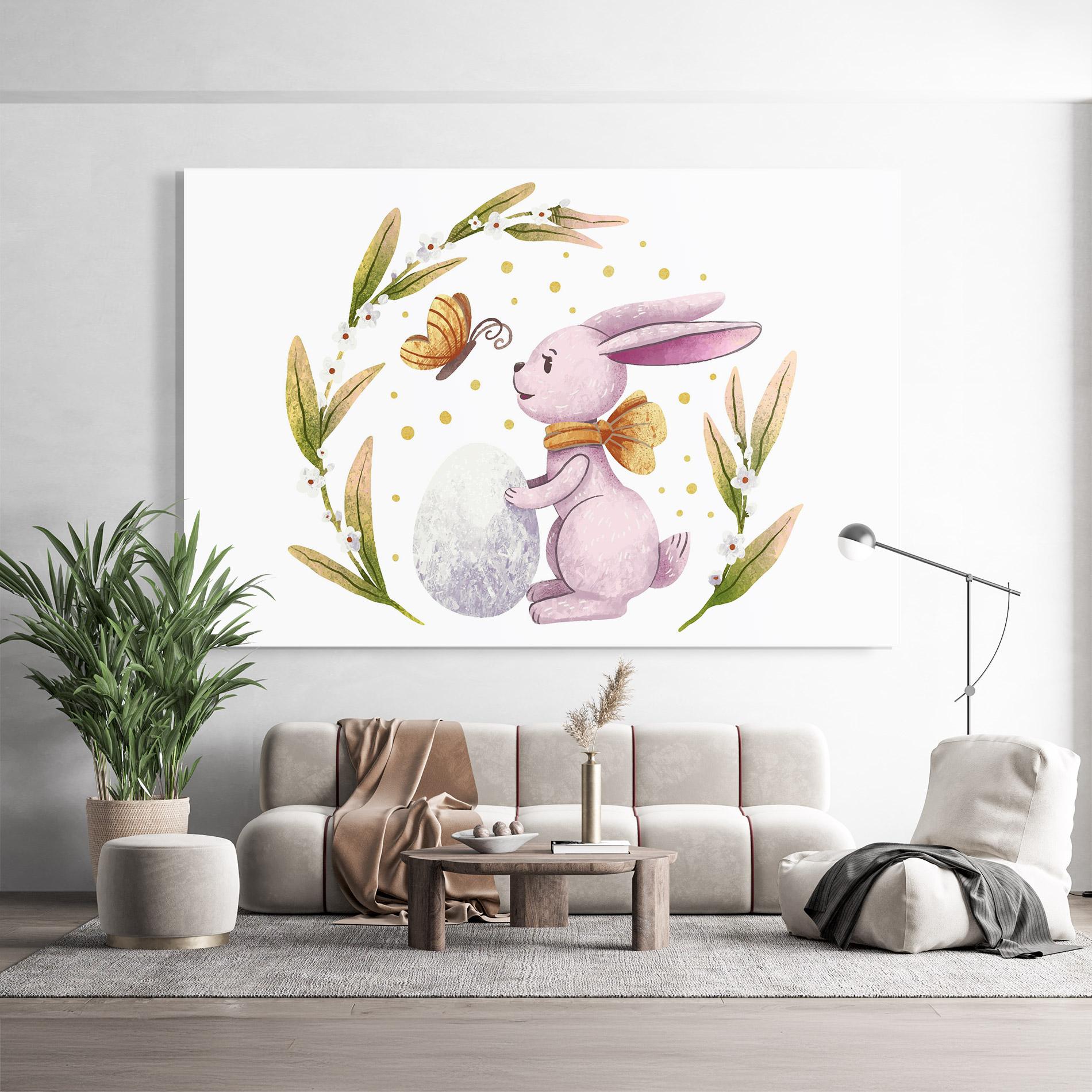 Glasbild Easter Pink Bunny mockup 9