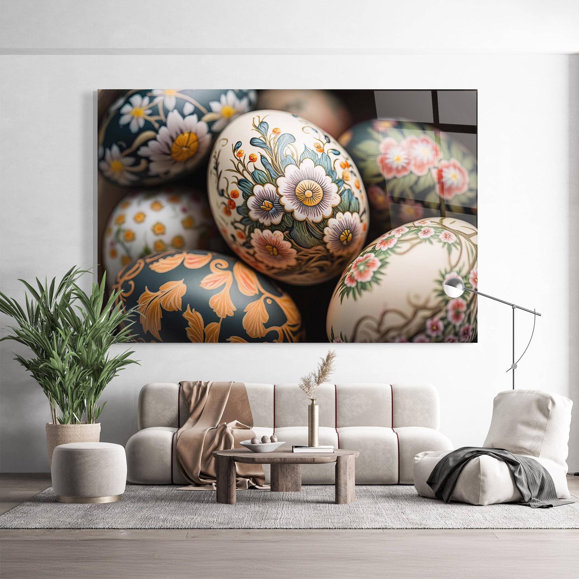 Glasbild Floral Painted Eggs mockup 9