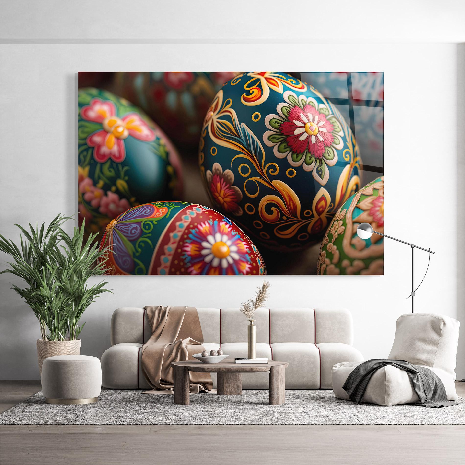 Glasbild Traditional Painted Eggs mockup 9