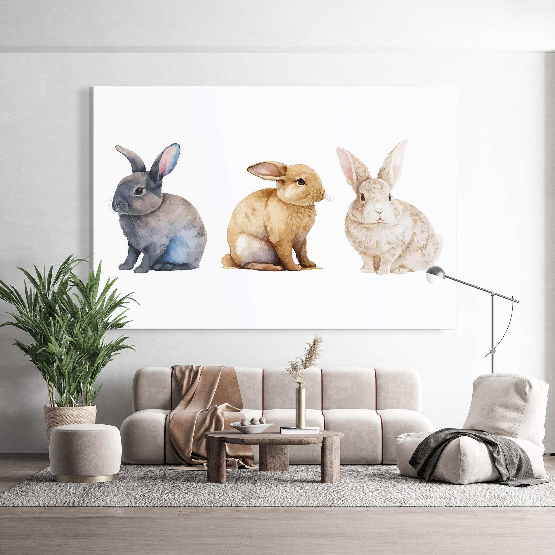 Glasbild Tree Easter Bunnies mockup 9