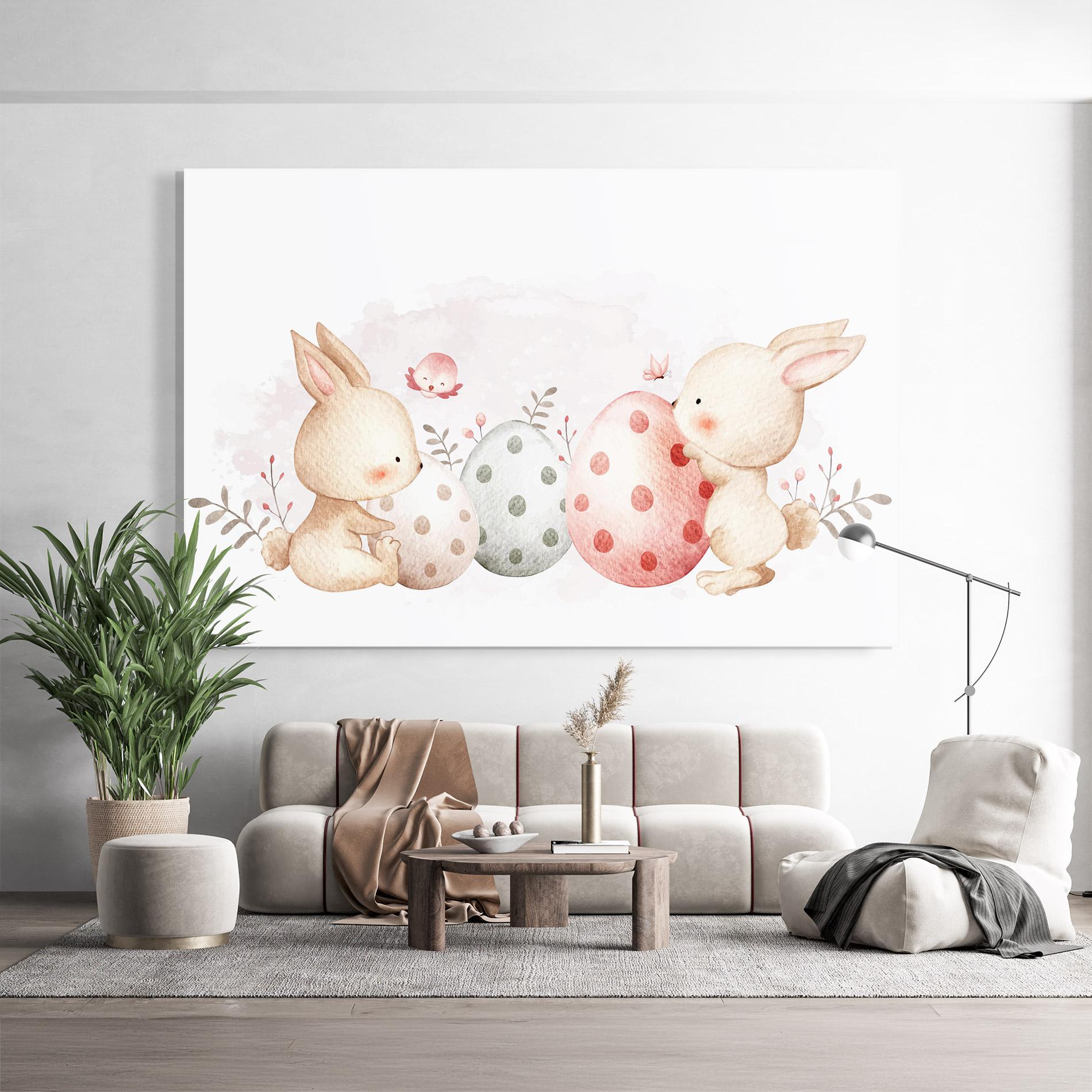 Glasbild Watercolor Bunny mockup 9