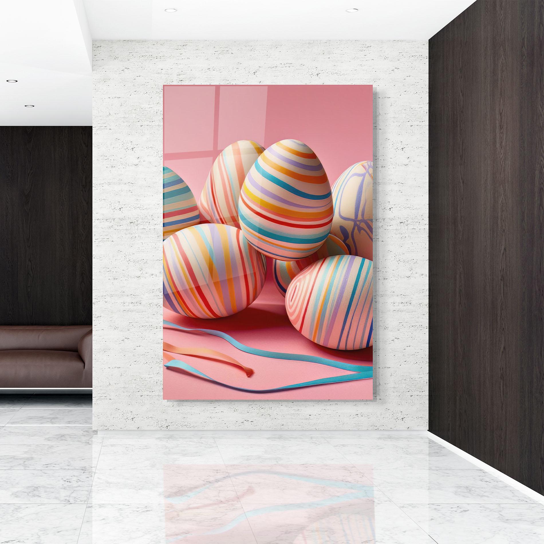 Glasbild Easter Eggs Ribbons mockup 9