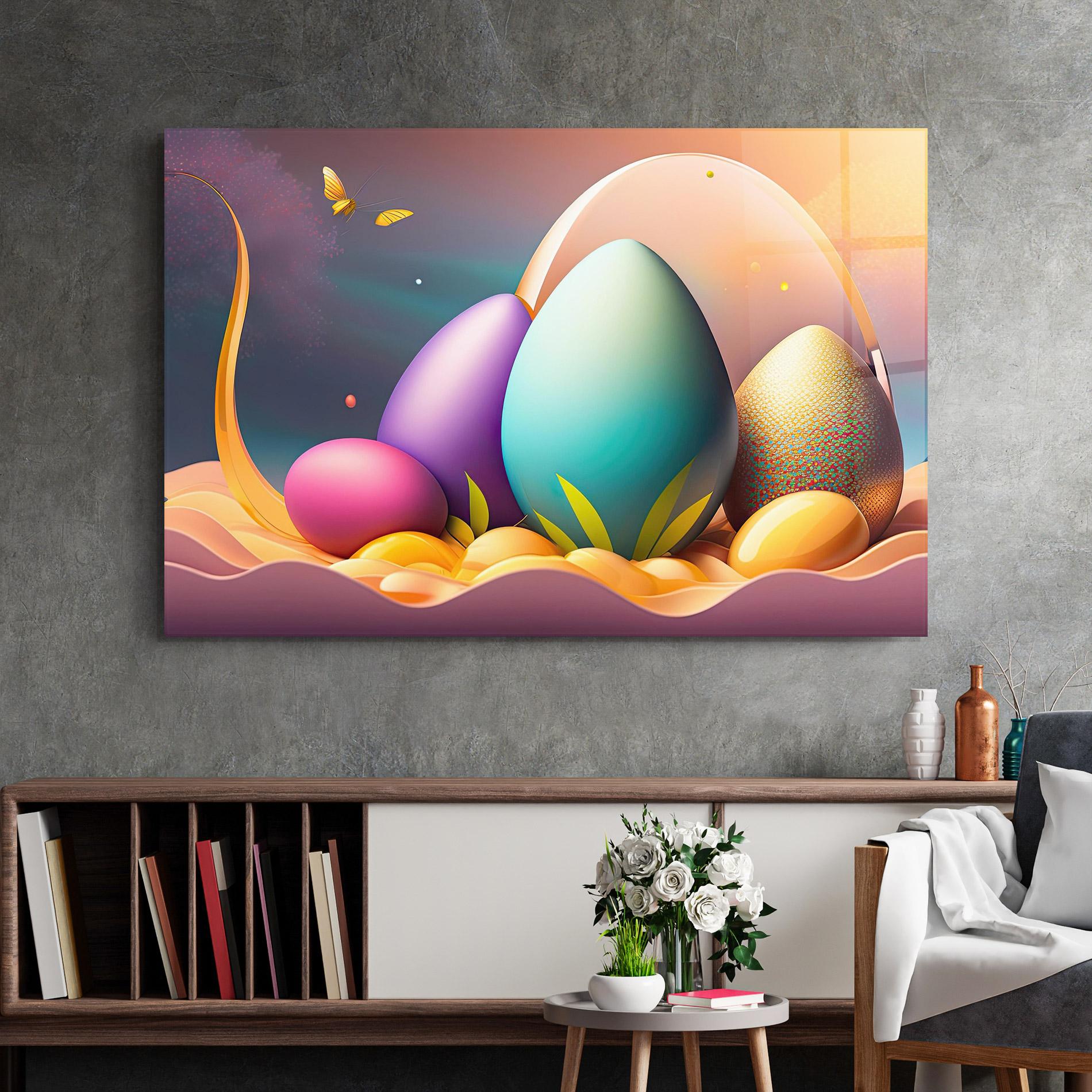 Glasbild Big Blue Easter Egg mockup 2