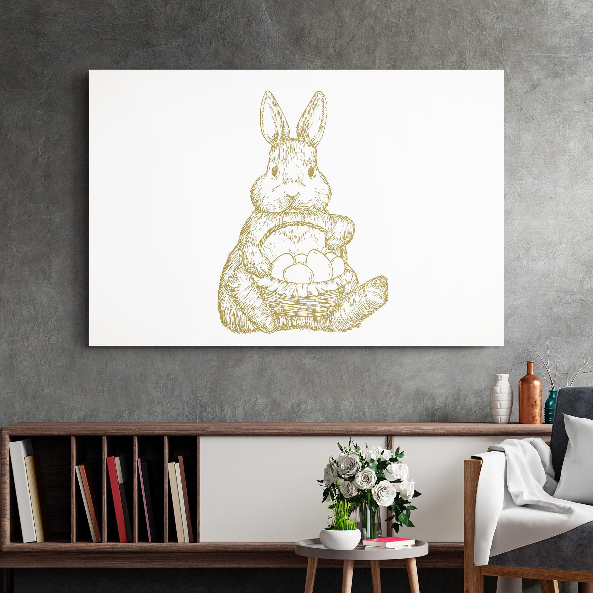 Glasbild Bunny With Basket mockup 2