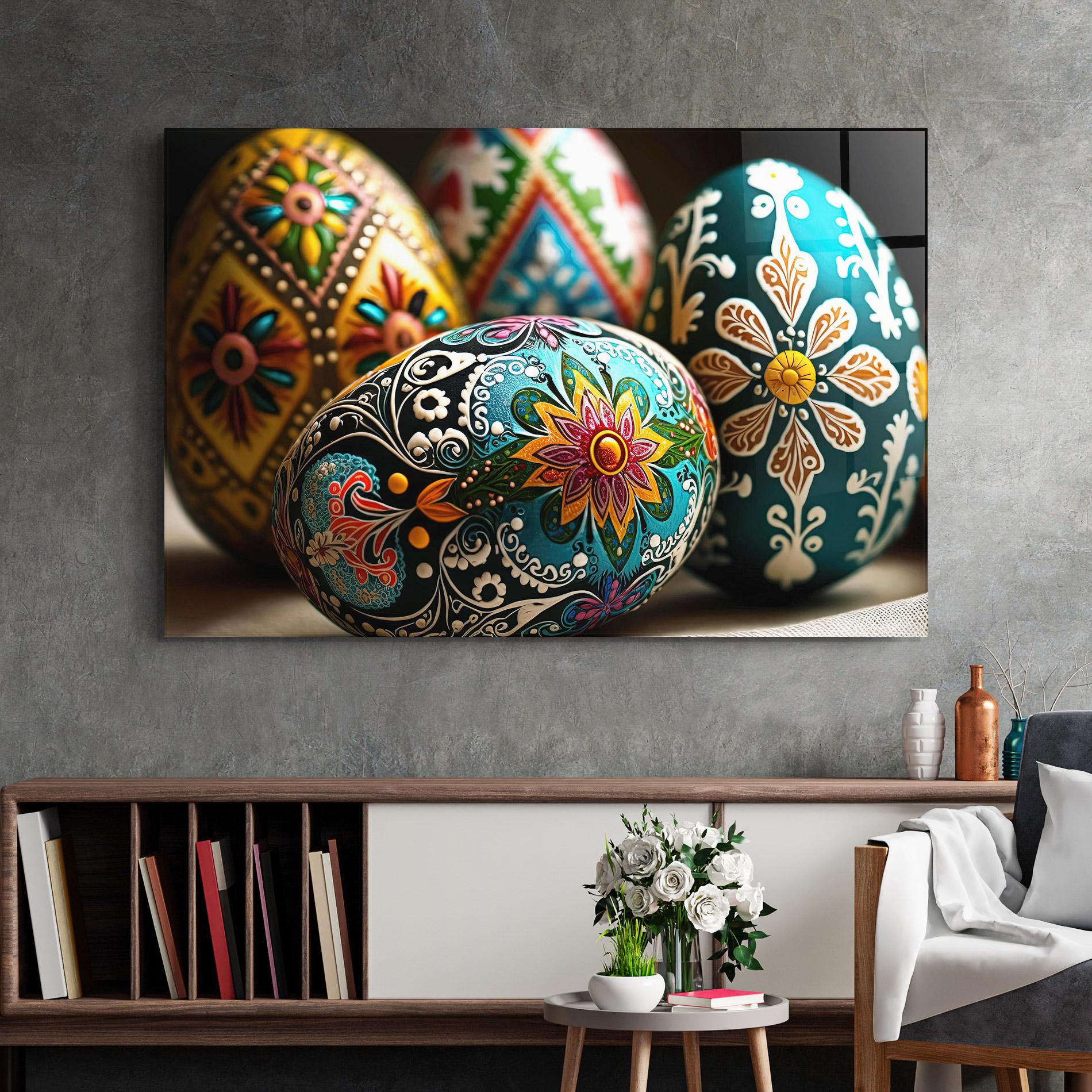 Glasbild Easter Eggs Ornament mockup 2