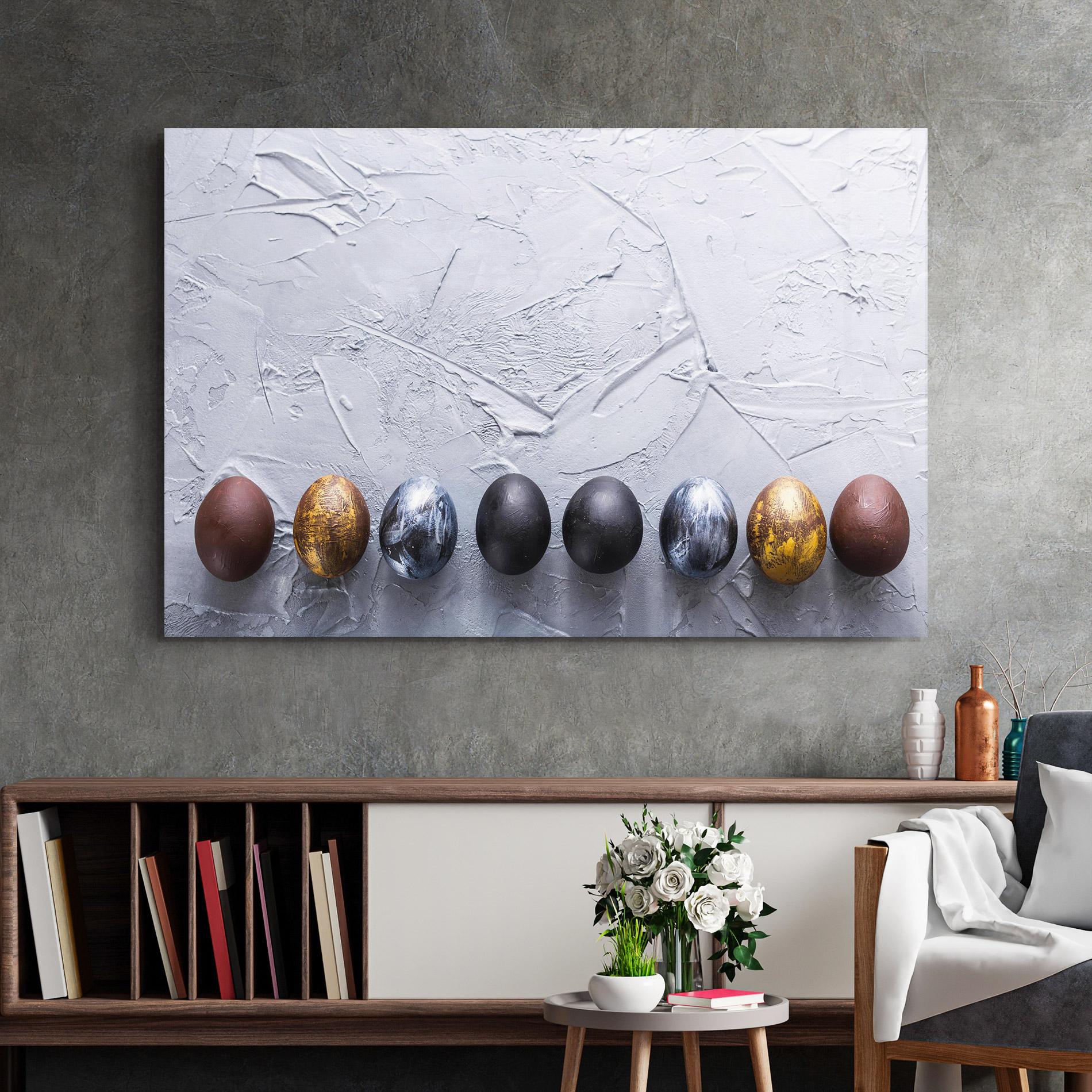 Glasbild Easter Eggs Painted mockup 2