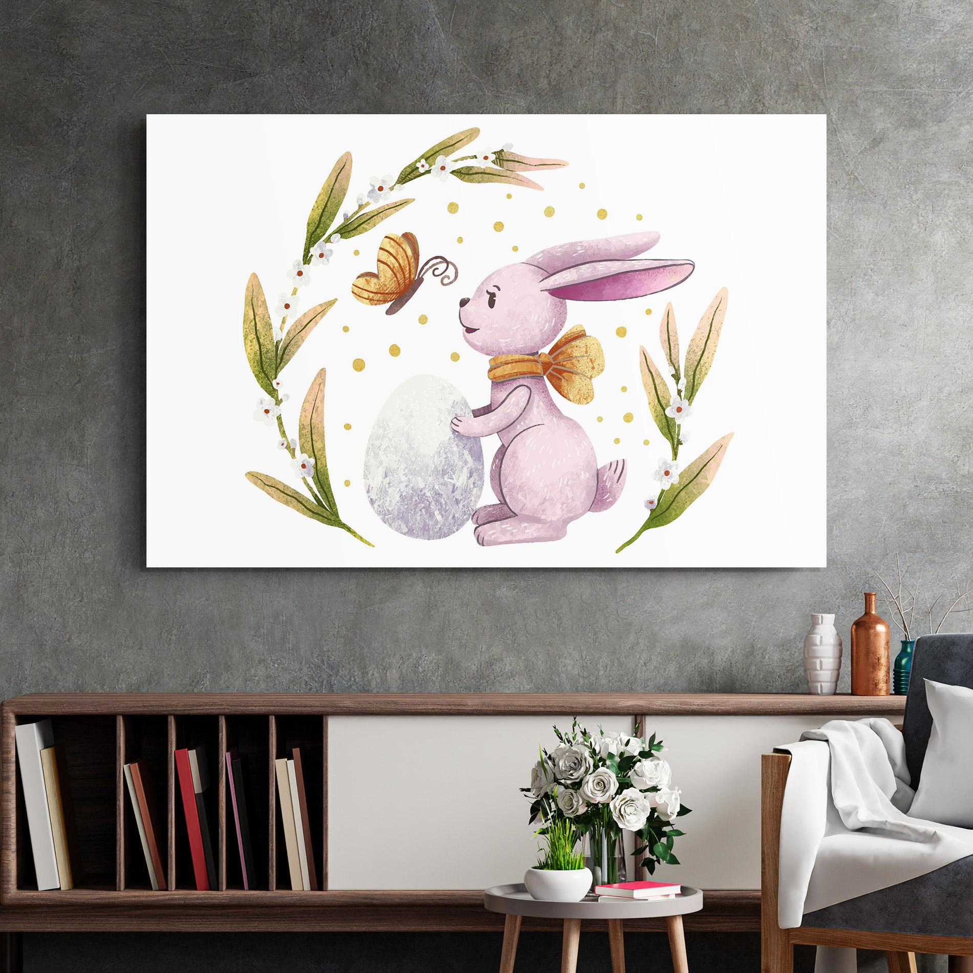 Glasbild Easter Pink Bunny mockup 2