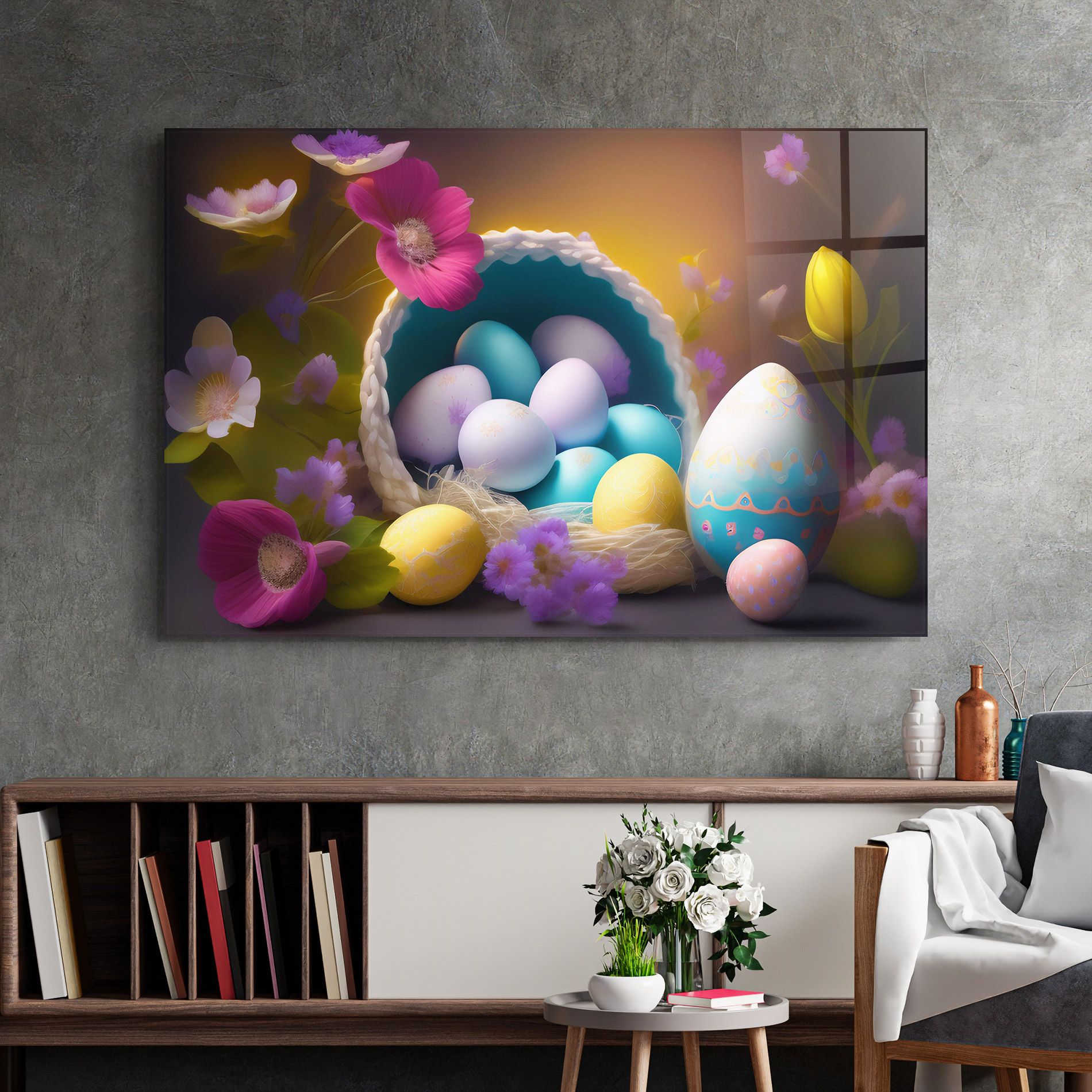 Eggs Basket With Flowers mockup 2