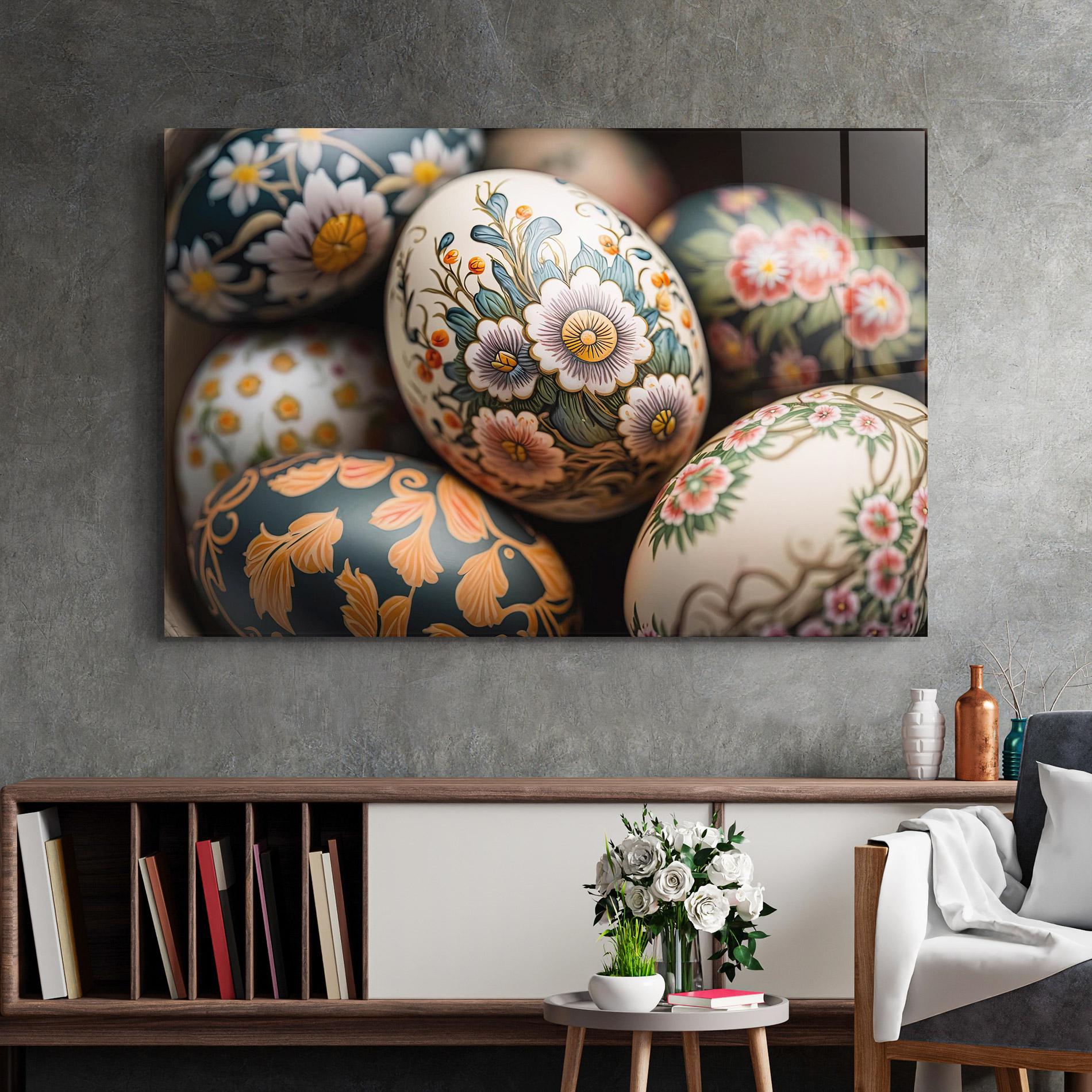 Glasbild Floral Painted Eggs mockup 2