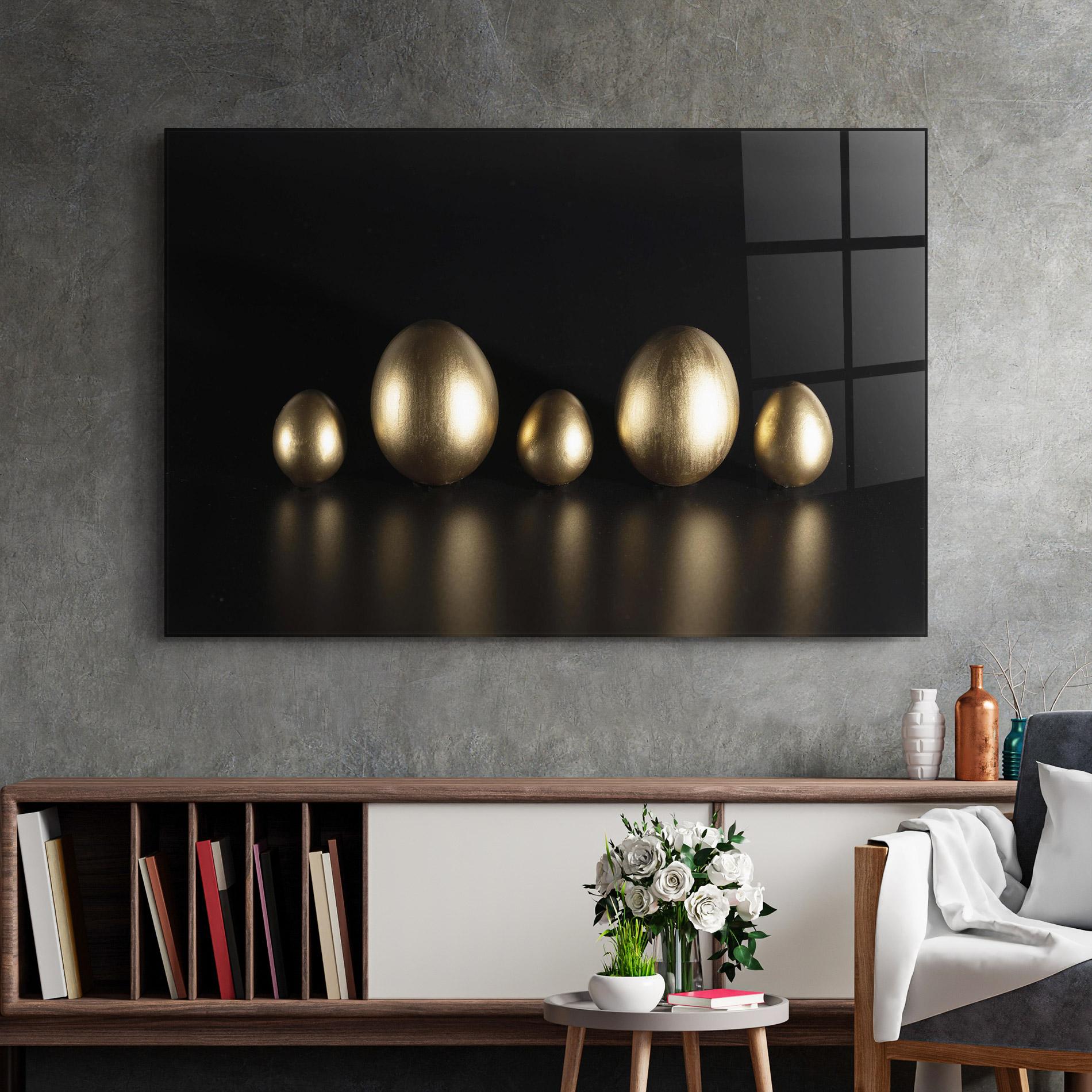 Glasbild Gold Eggs Shot mockup 2