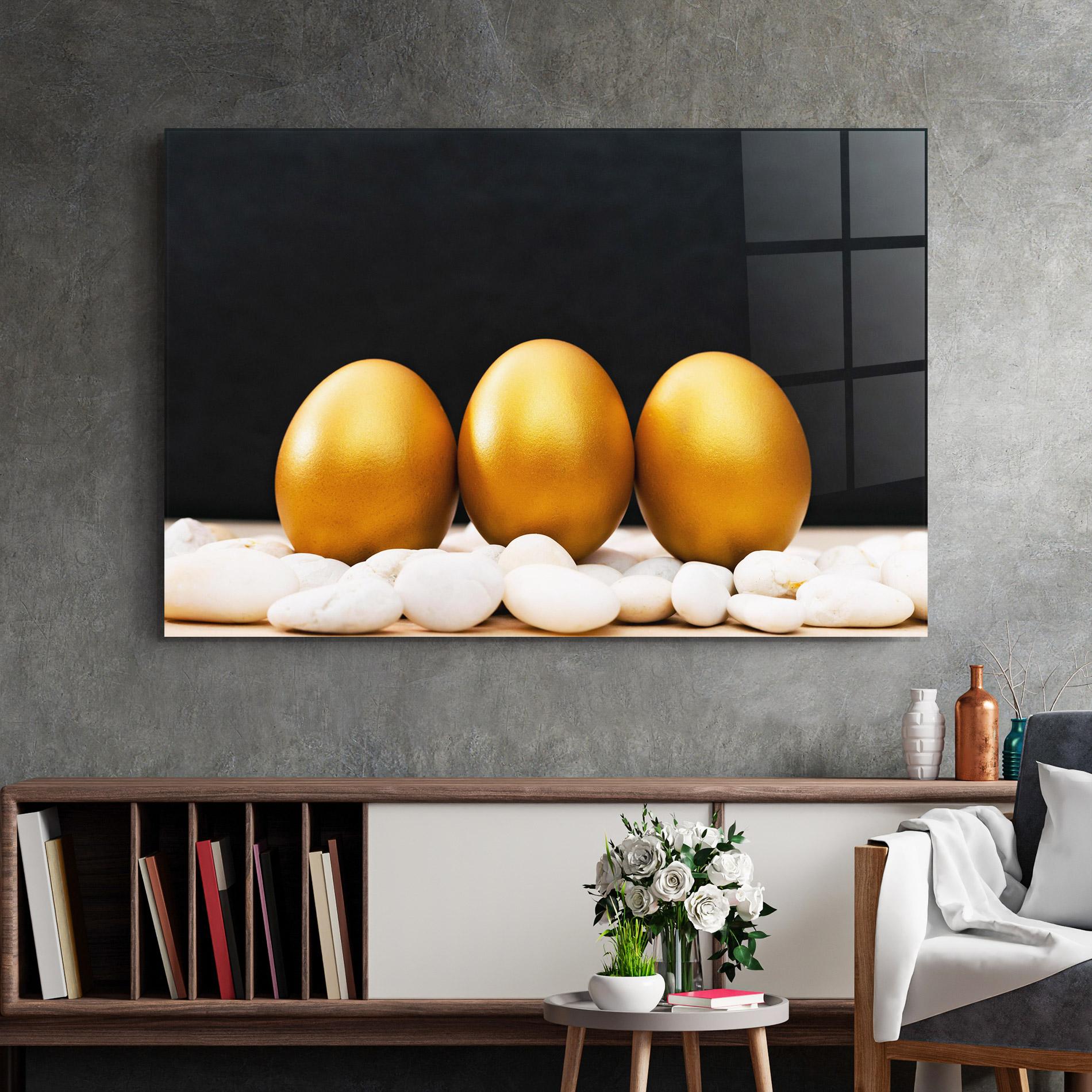 Glasbild Golden Easter Egg mockup 2