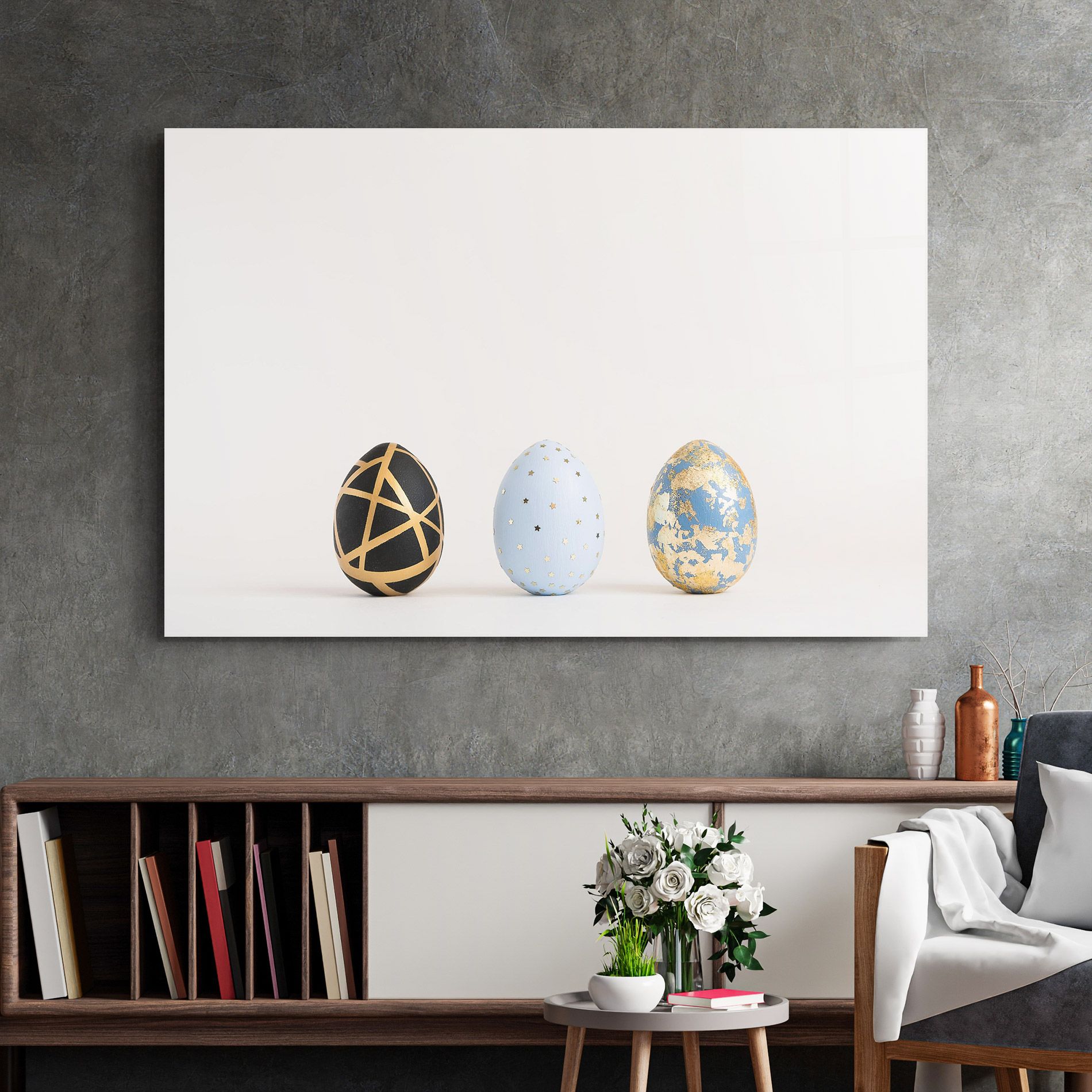 Three Easter Golden Eggs mockup 2