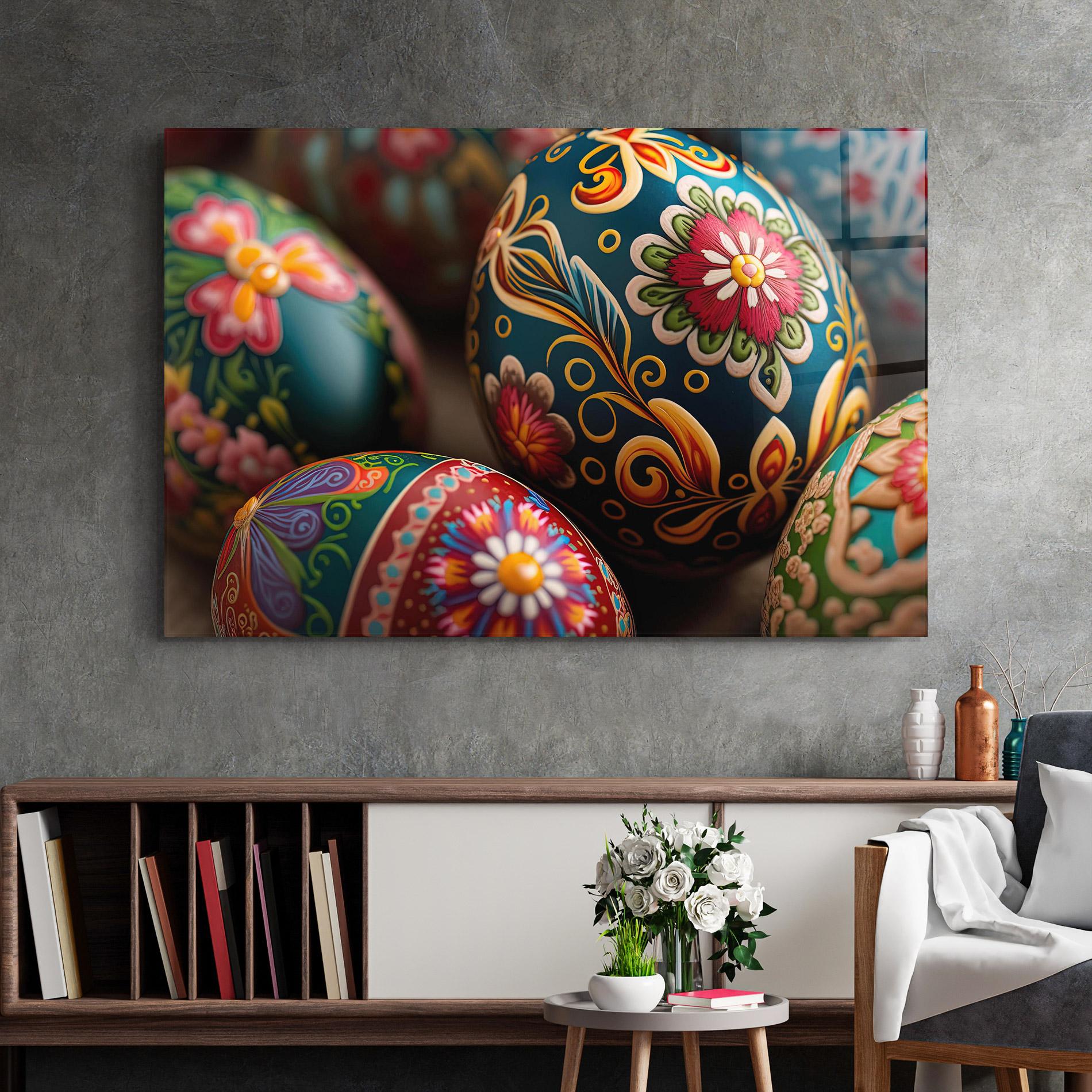 Glasbild Traditional Painted Eggs mockup 2