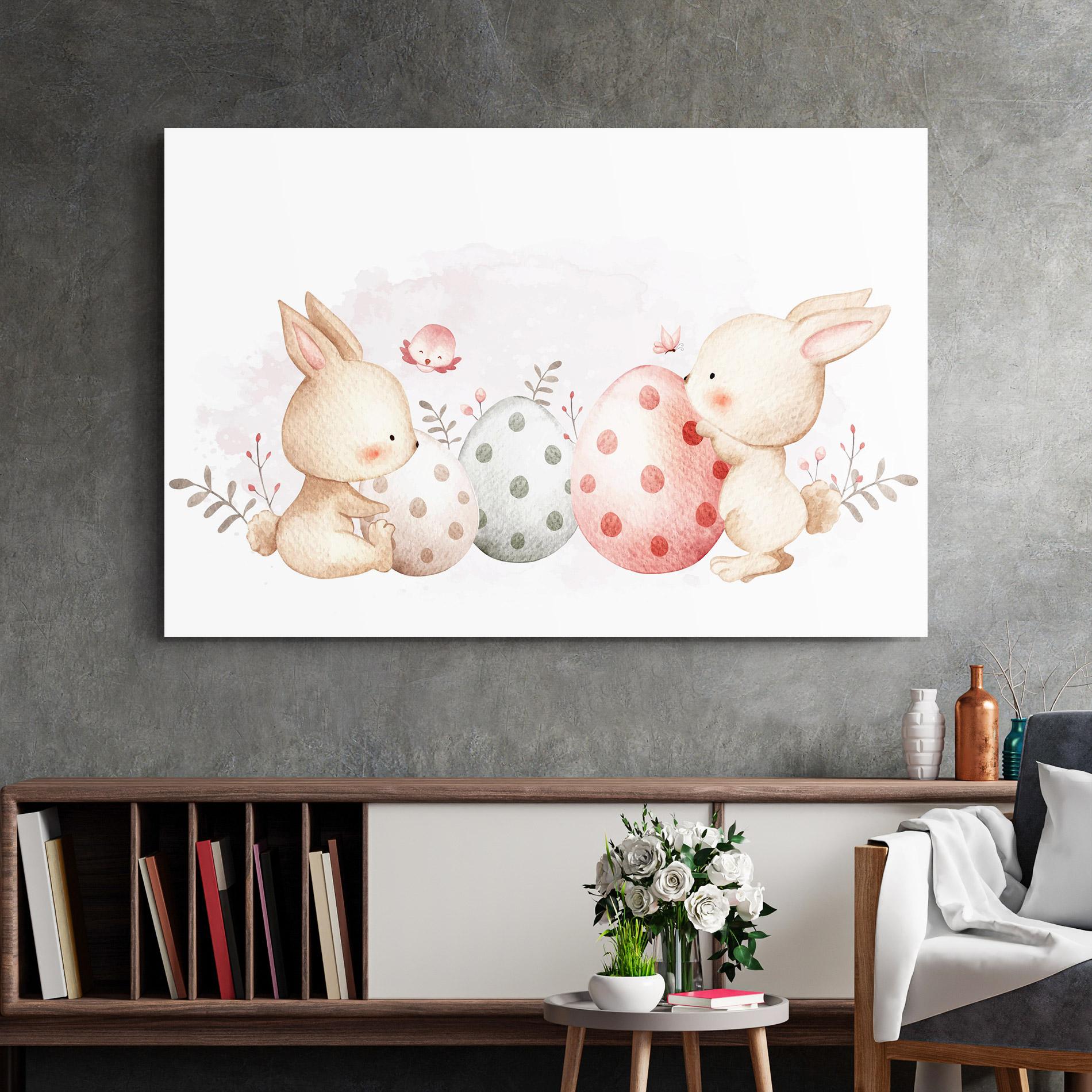 Glasbild Watercolor Bunny mockup 2