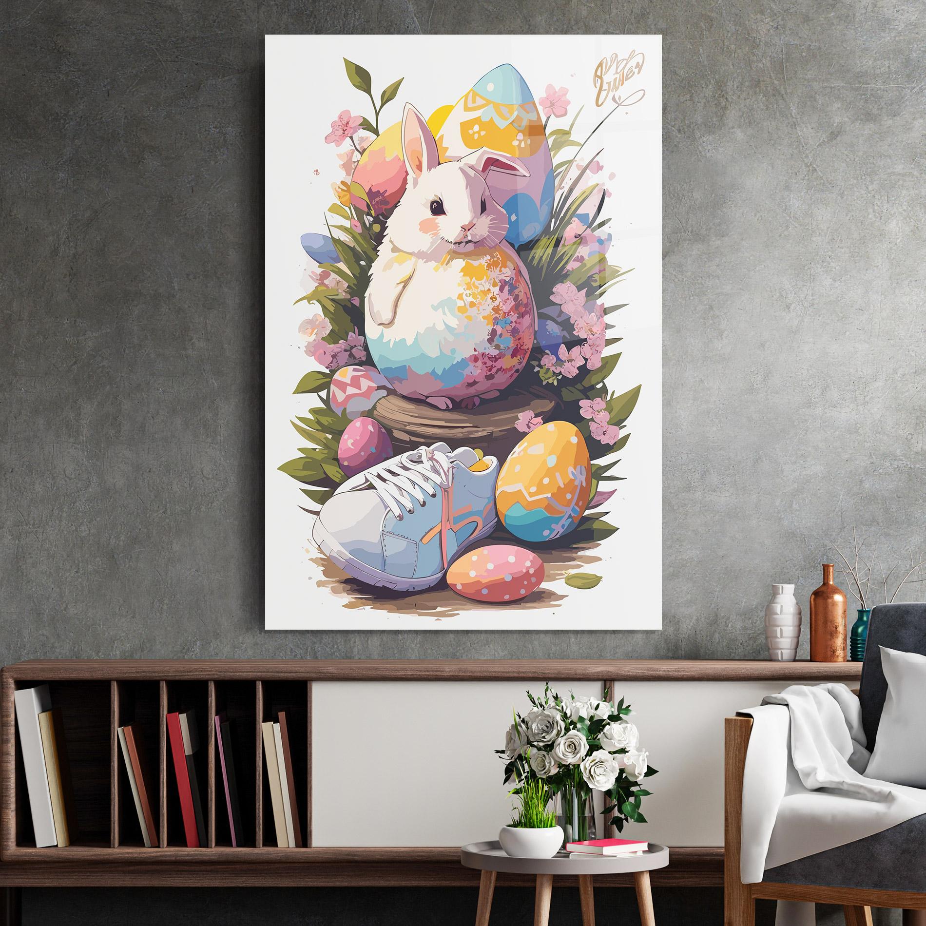Glasbild Fatt Cute Bunny mockup 2