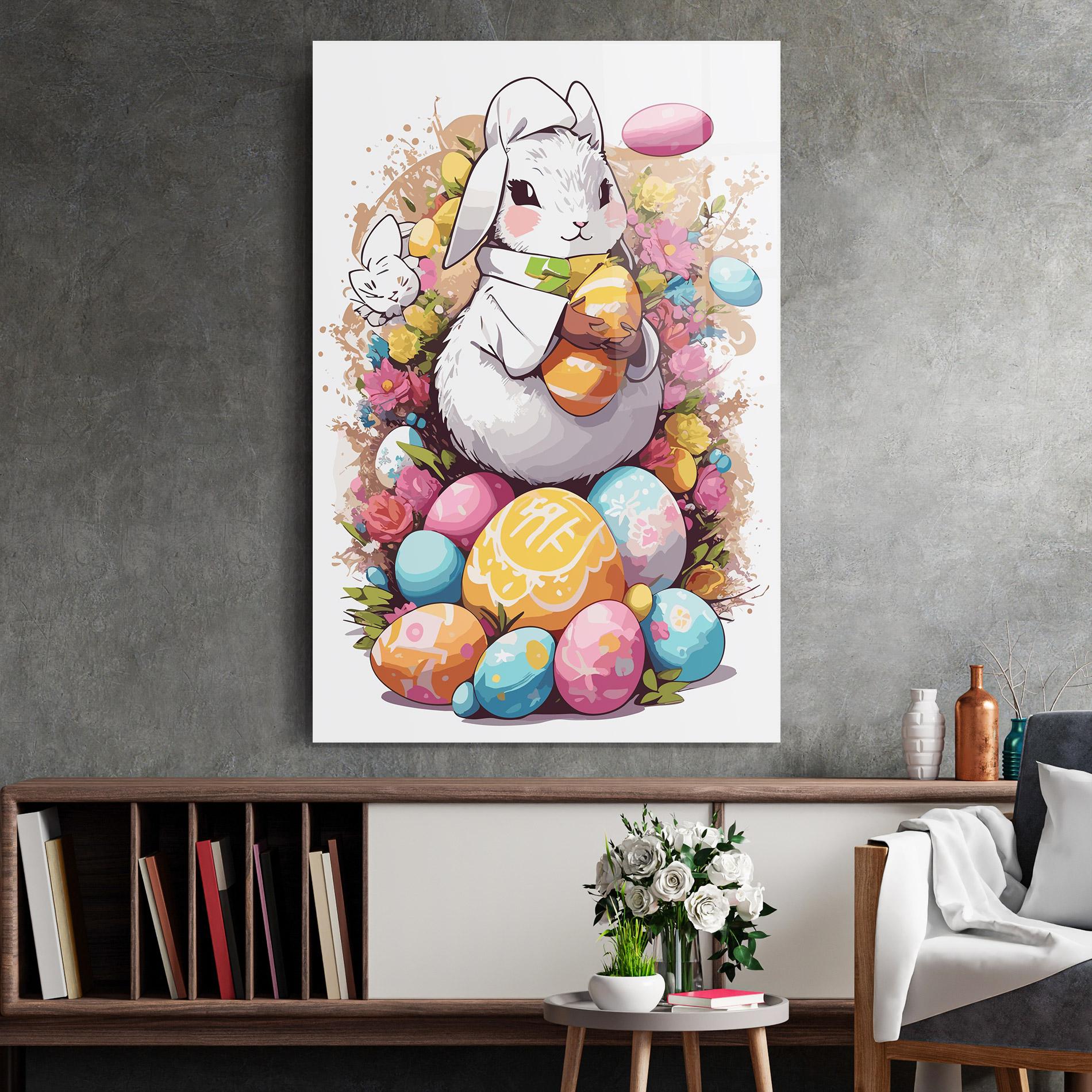Glasbild White Easter Bunny mockup 2