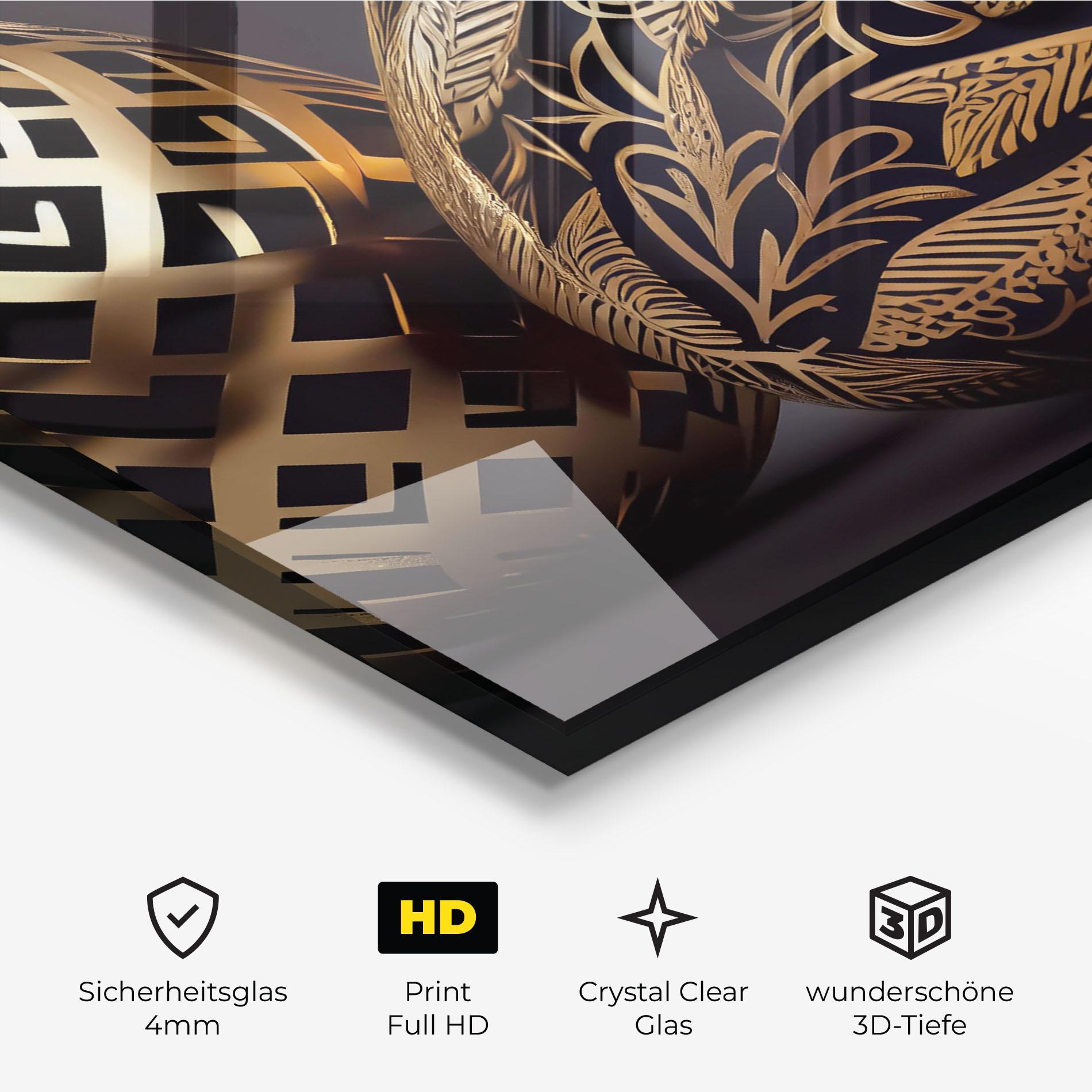 Glasbild Black Golden Eggs mockup 3